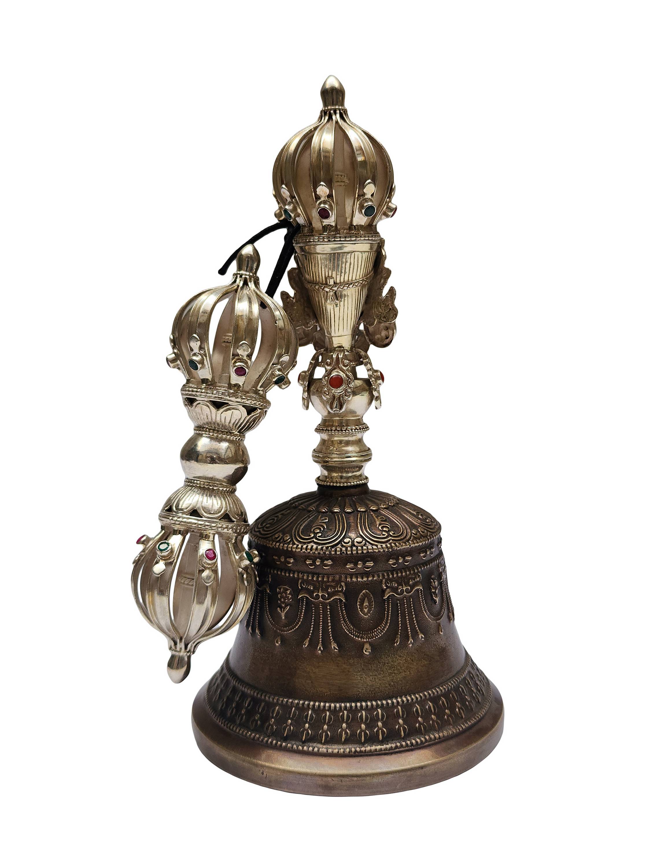 Bell And Dorje vajra, Pure Silver, high Quality, Antique Finishing, silver