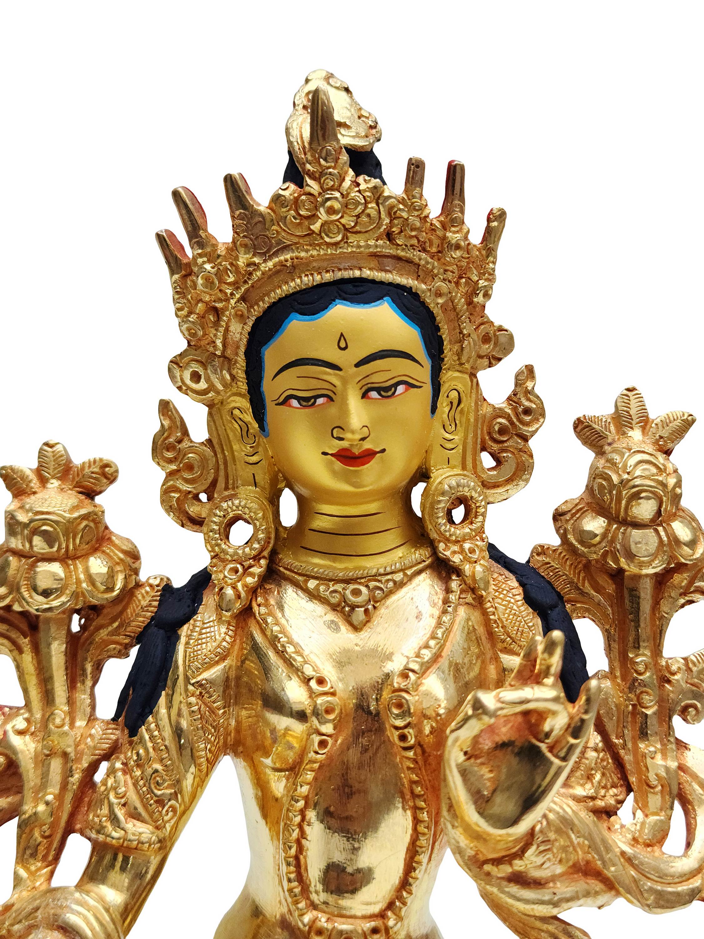 Green Tara, Buddhist Handmade Statue, <span Style=