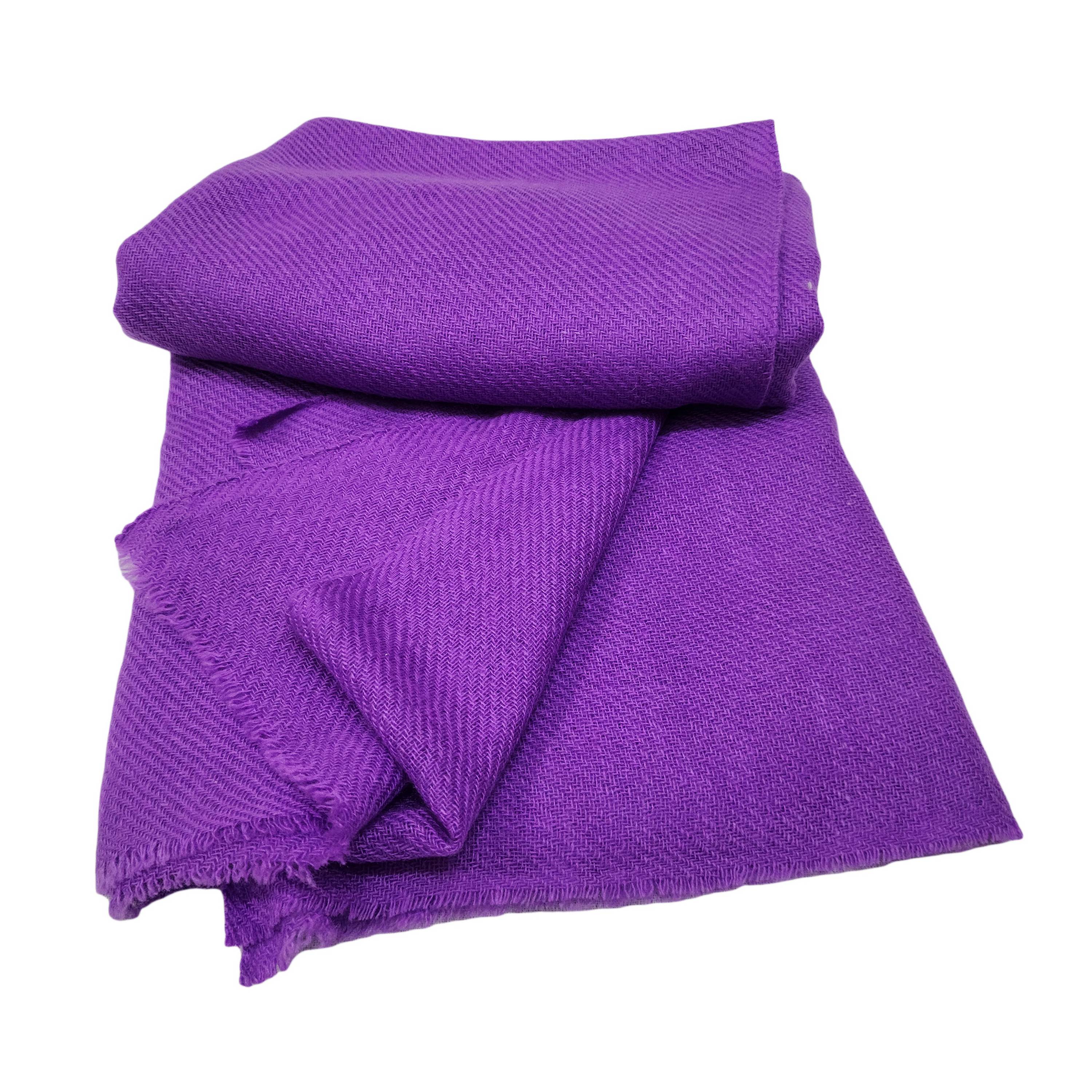 Pashmina Shawl, purple Colour Dye, With Four-ply Wool