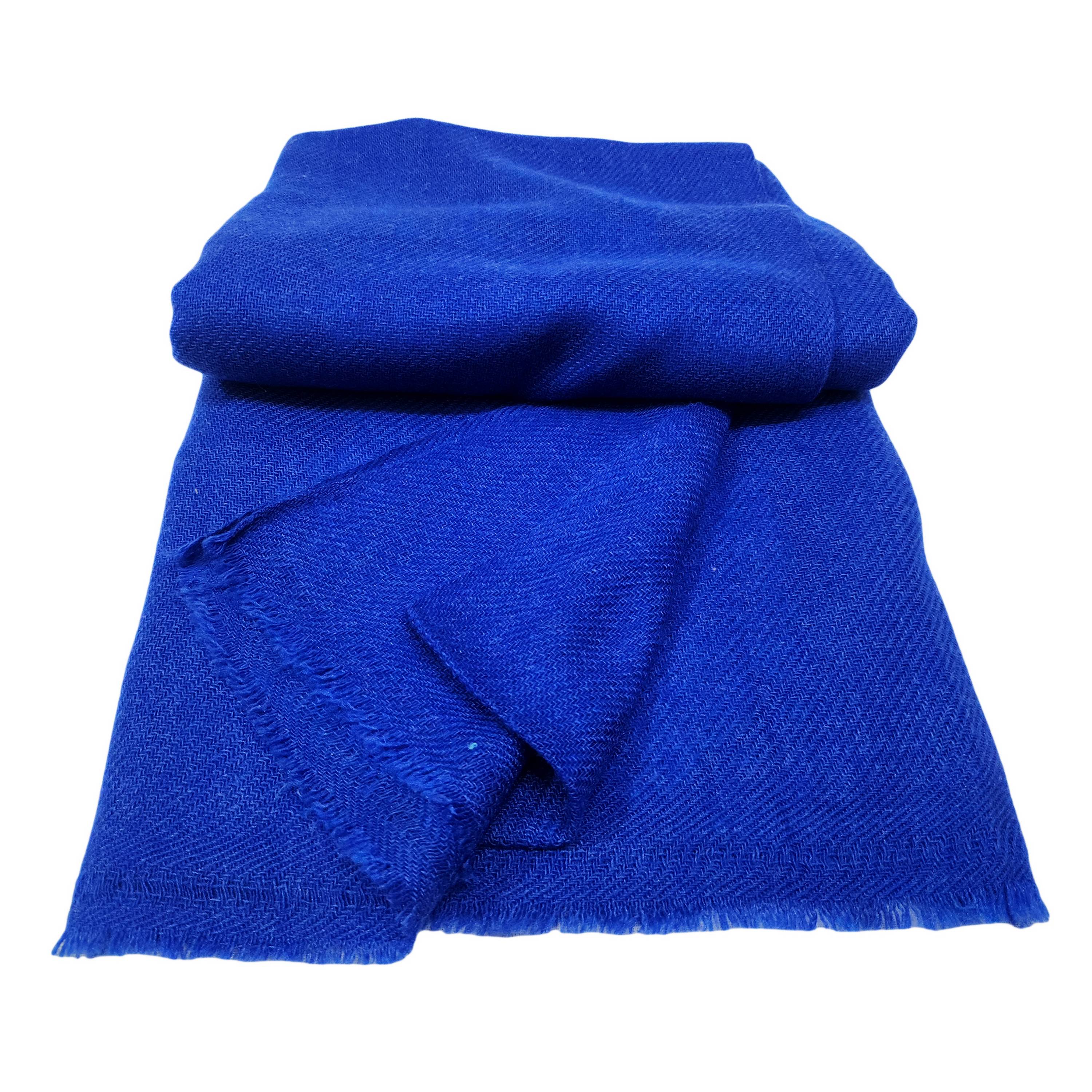 Pashmina Shawl, blue Colour Dye, With Four-ply Wool