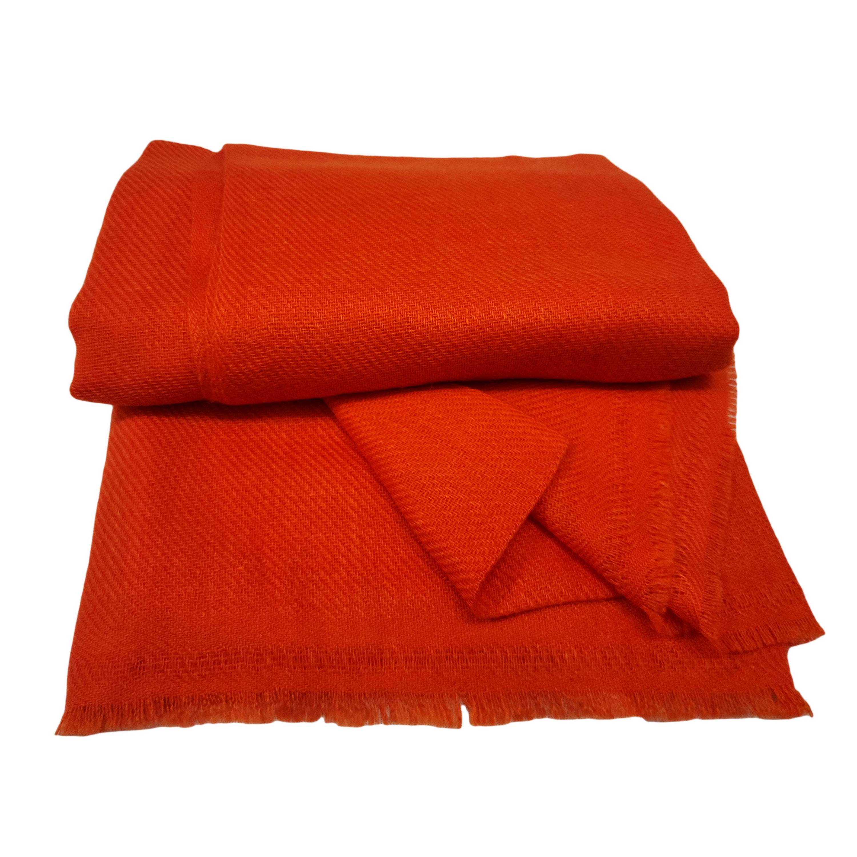 Pashmina Shawl, red Colour Dye, With Four-ply Wool