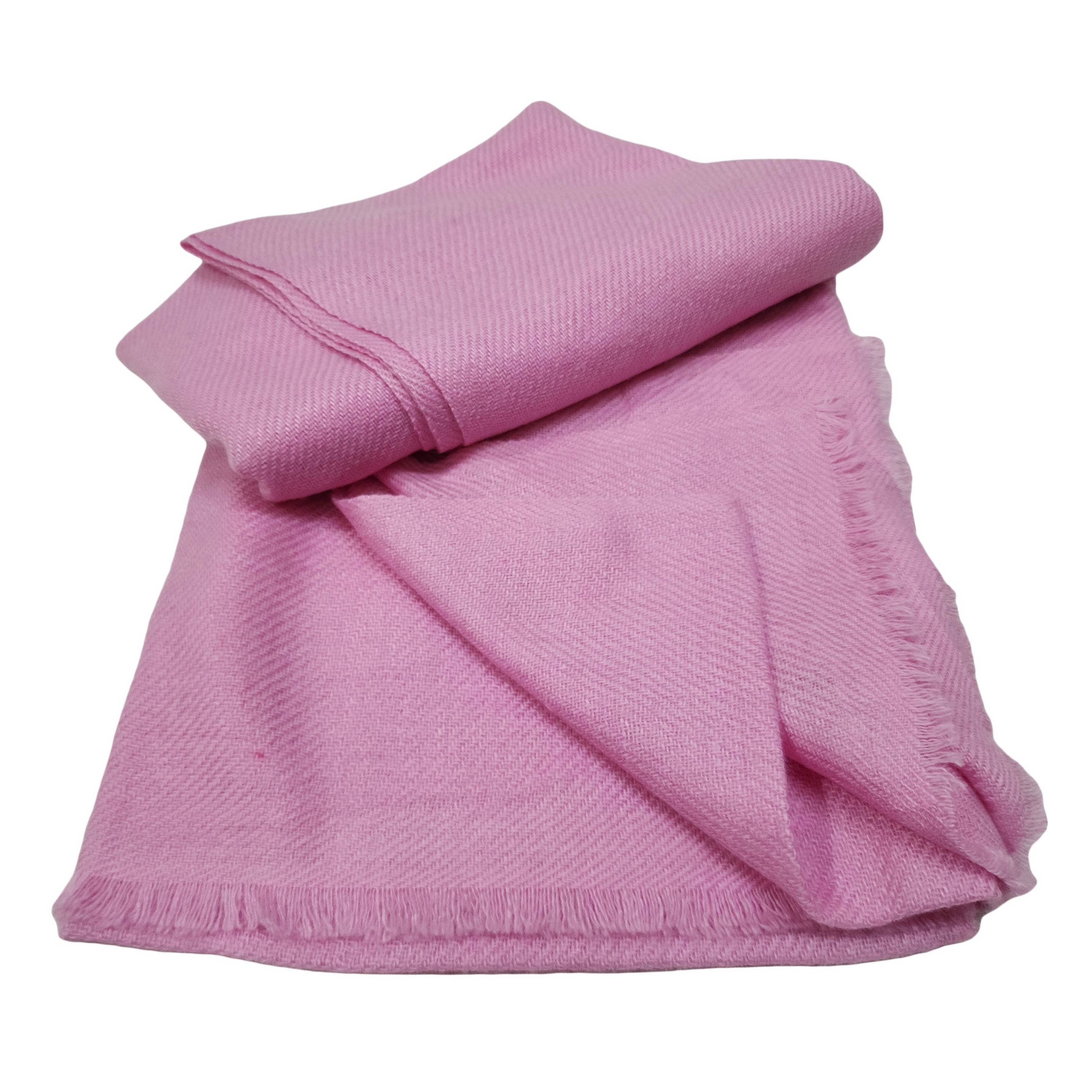 Pashmina Shawl, pink Colour Dye, With Four-ply Wool