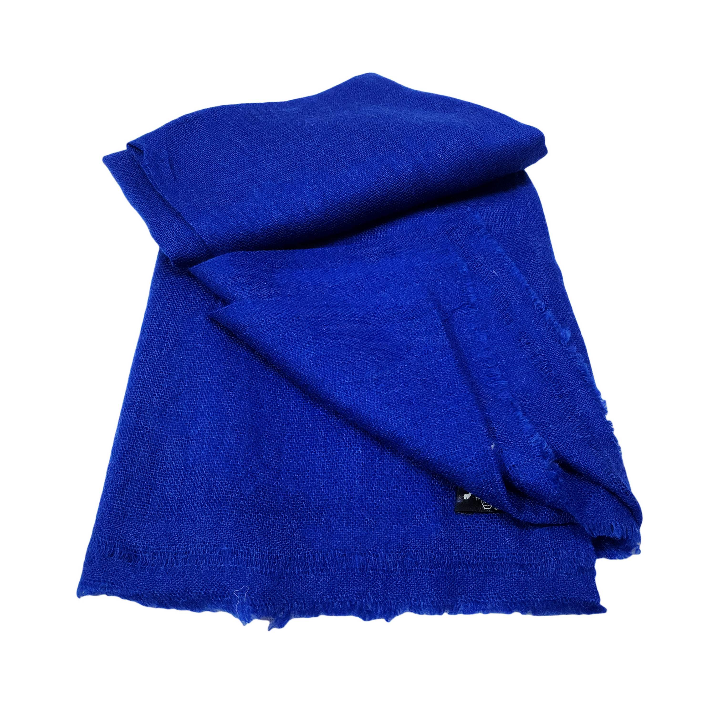 Pashmina Shawl, Nepali Handmade Shawl, In Four Ply Wool, Color blue