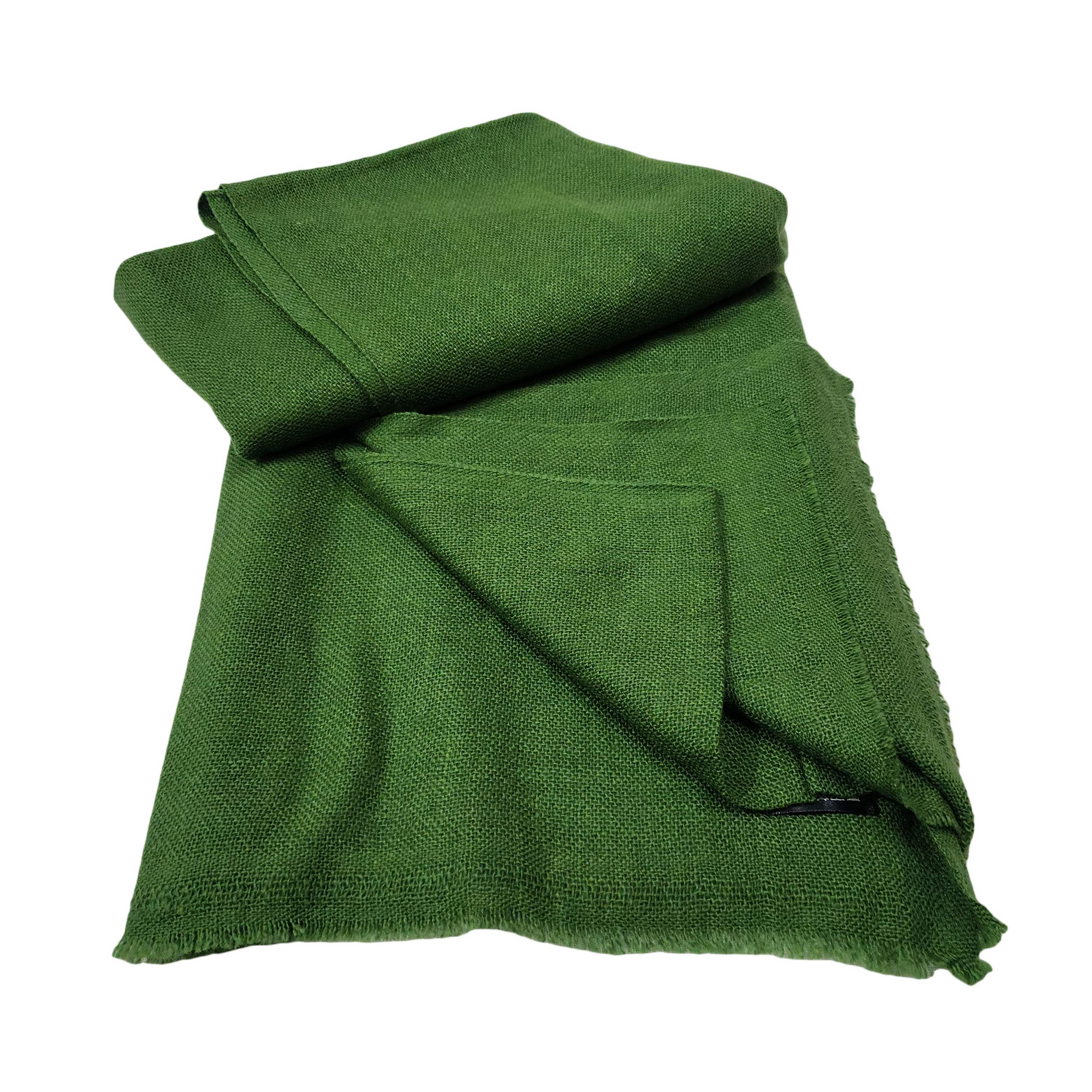 Pashmina Shawl, Nepali Handmade Shawl, In Four Ply Wool, Color green