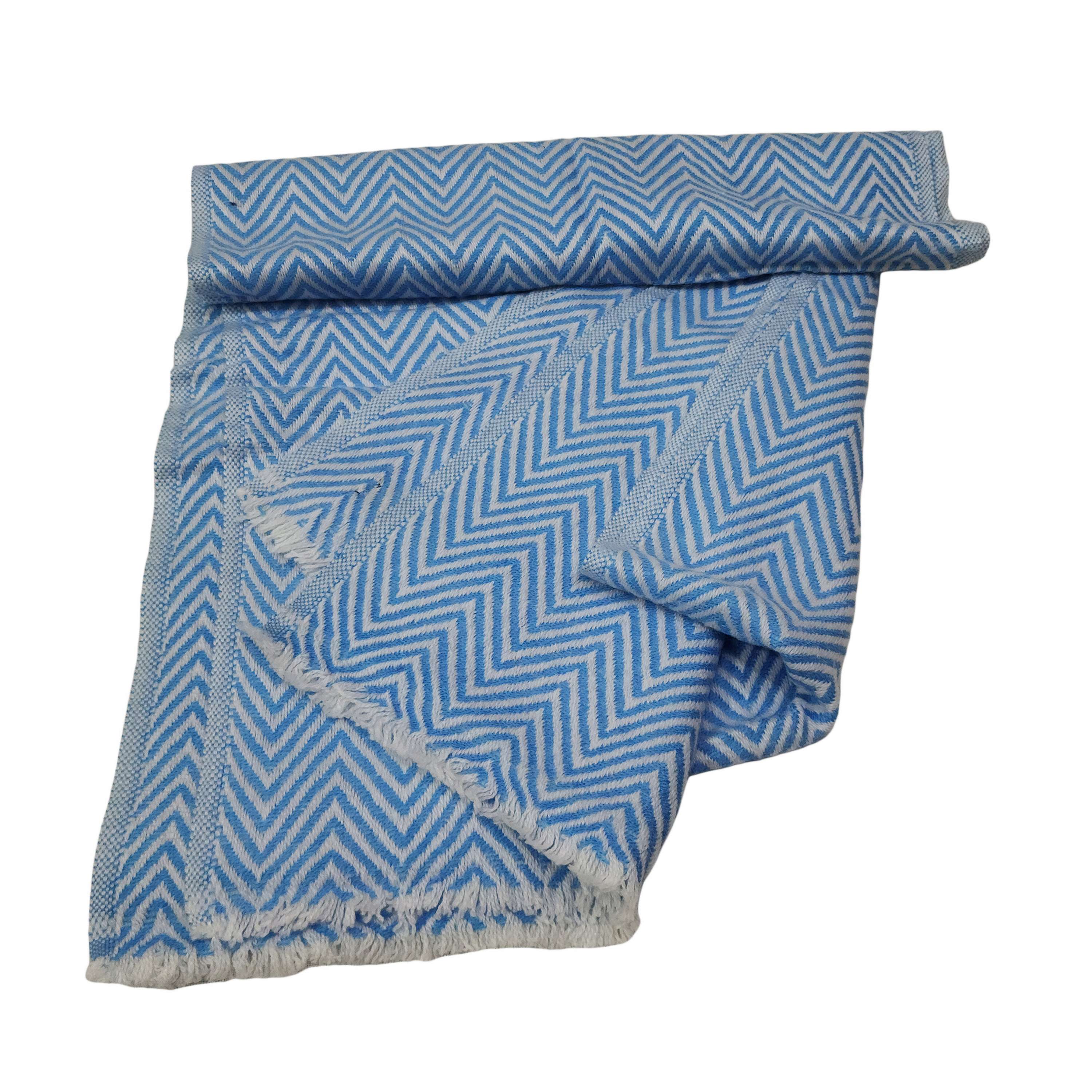 Pashmina Muffler, Thick Nepali Pashmina Shawl, Eight-ply Wool, Color blue