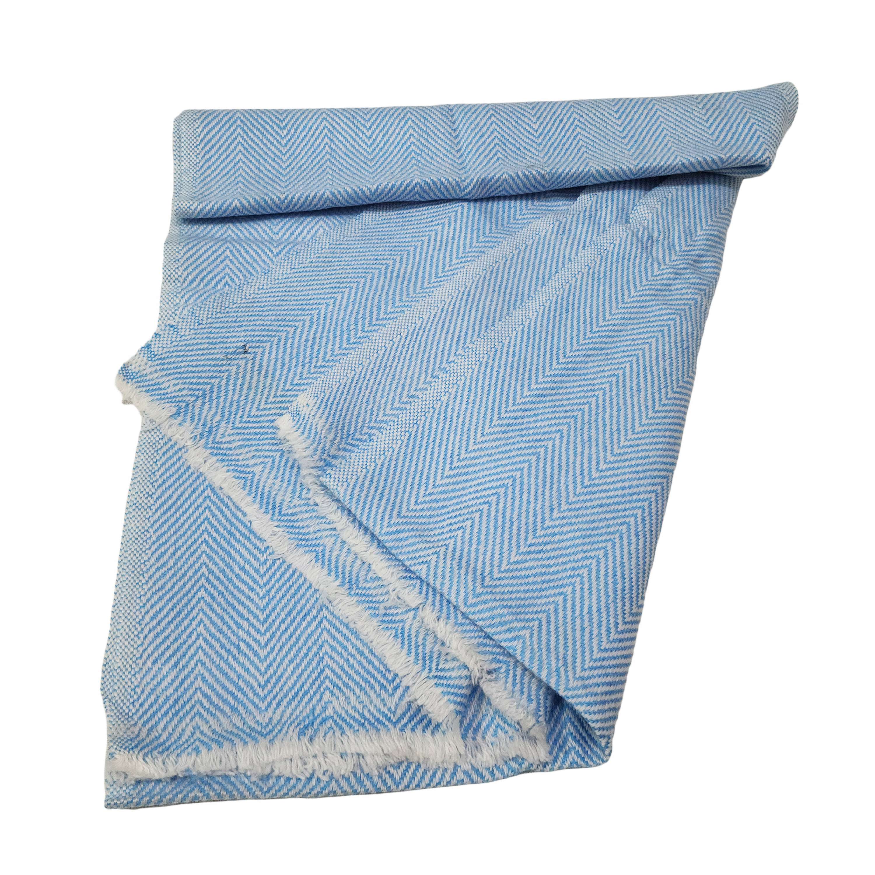 Pashmina Muffler, Thick Nepali Pashmina Shawl, Eight-ply Wool, Color blue