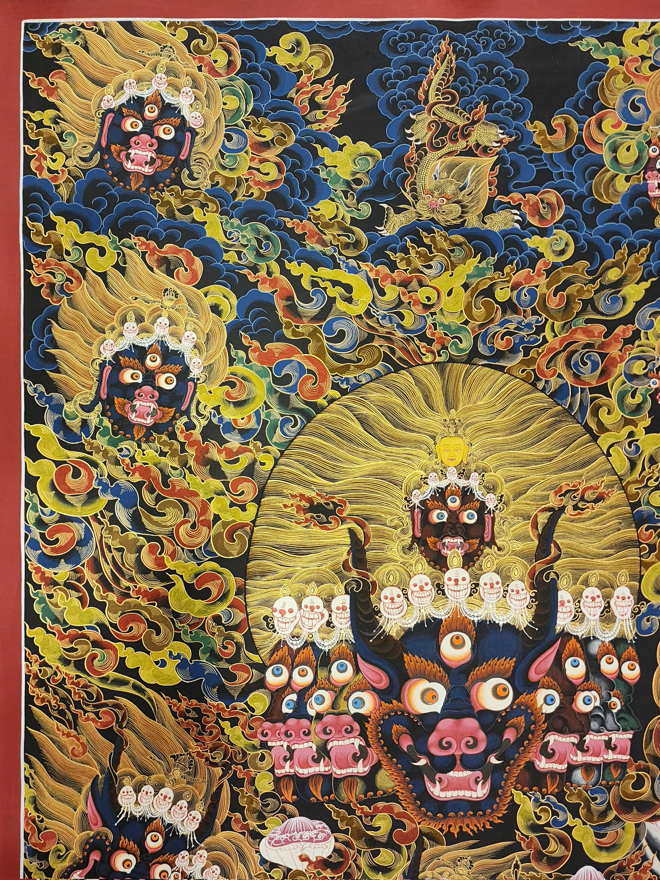 Yamantaka Thangka, Buddhist Traditional Painting, Tibetan Style