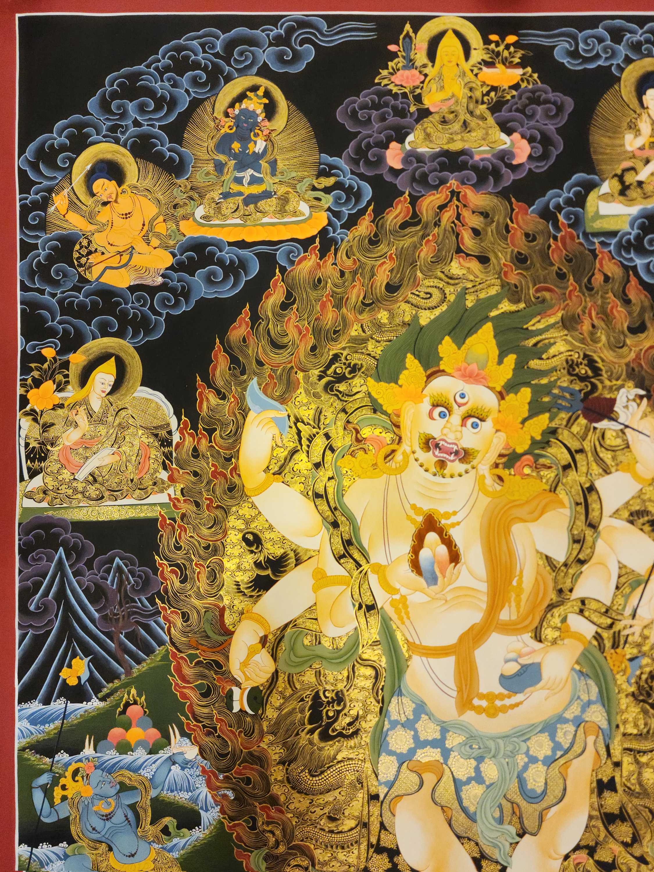 White Mahakala Thangka, Buddhist Traditional Painting, <span Style=