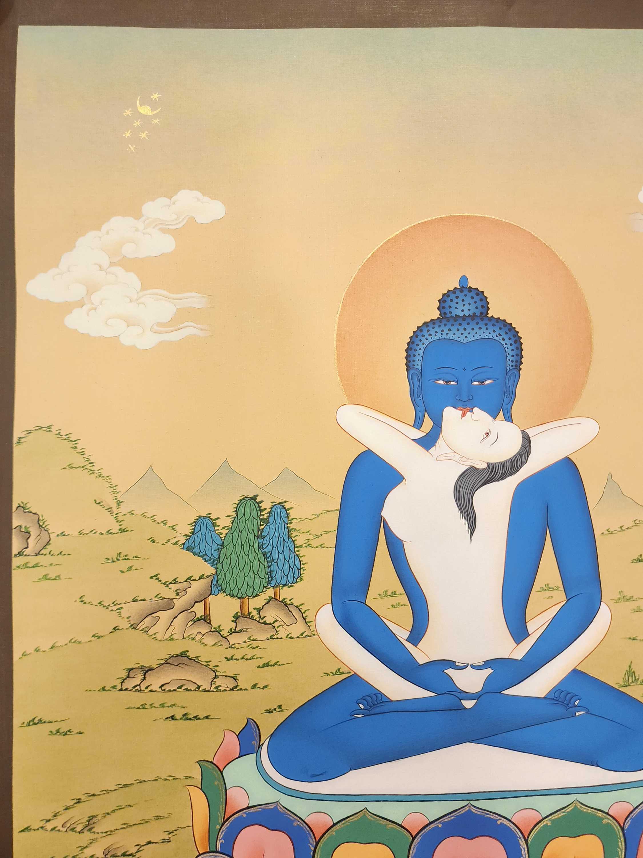 Samantabhadra Thangka, Buddhist Traditional Painting, Tibetan Style Karma Gadri Art