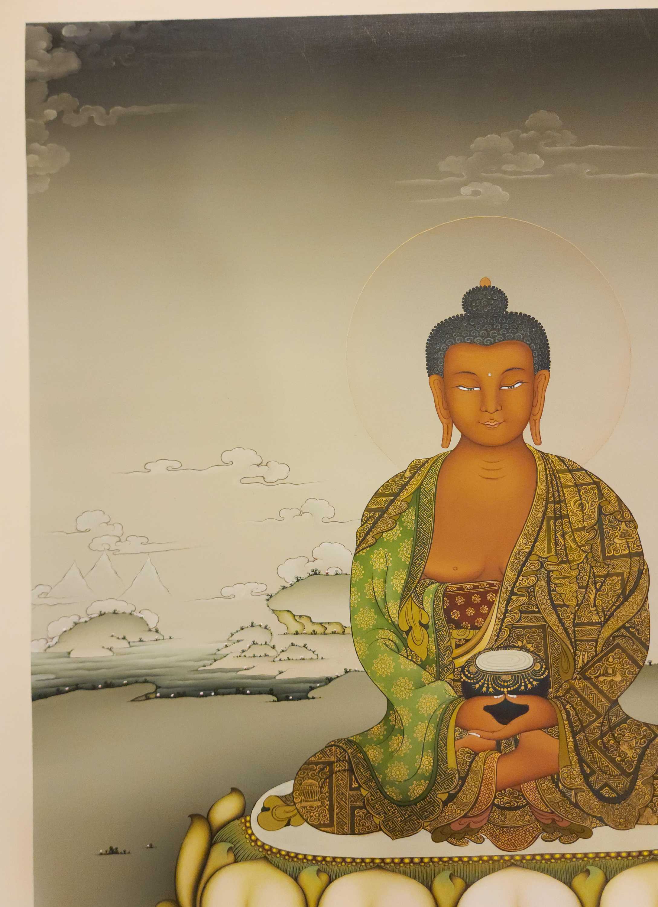 Amitabha Buddha Thangka, Buddhist Traditional Painting, Karma Gadri Art, <span Style=
