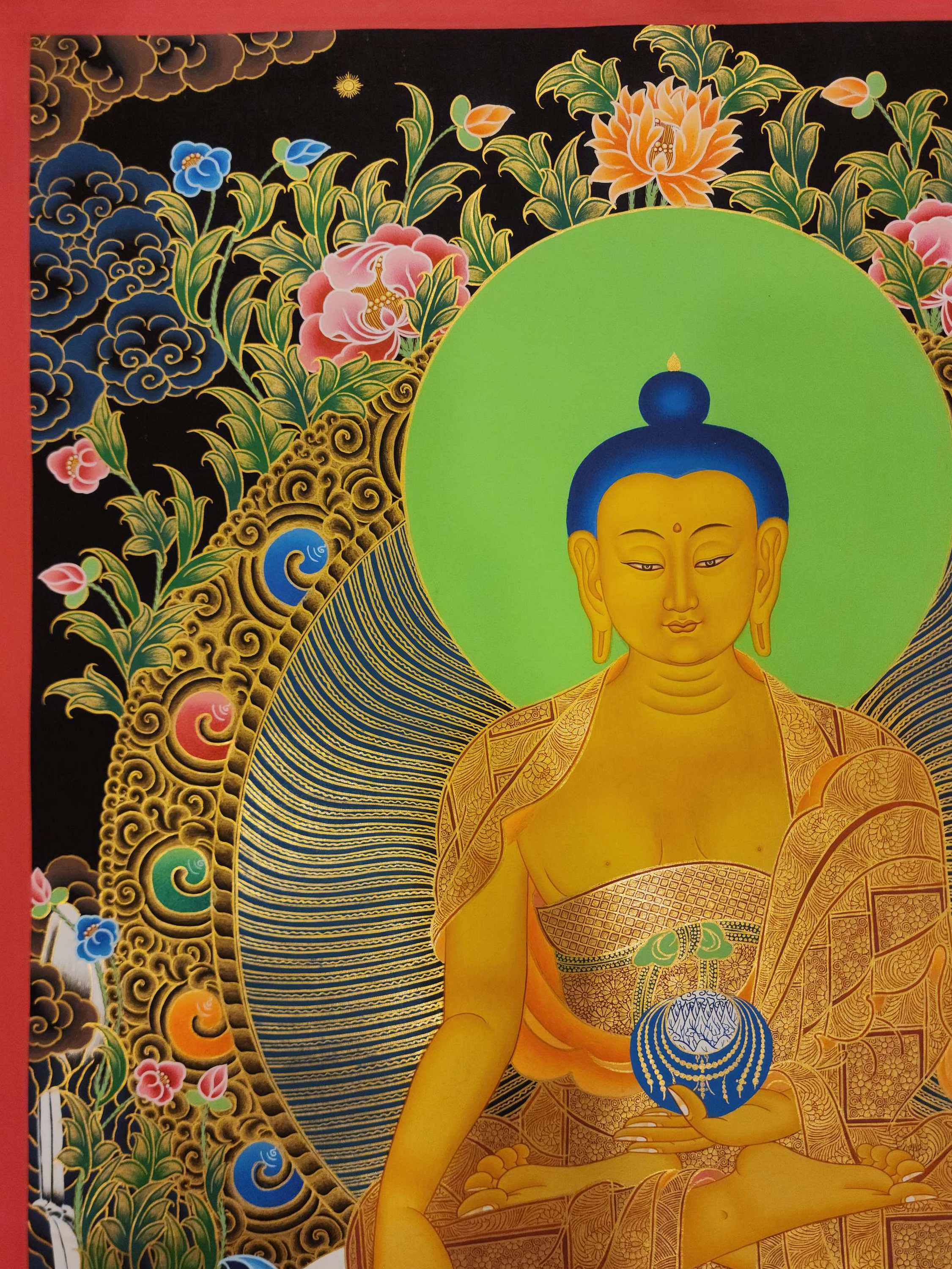 Shakyamuni Buddha Thangka, Buddhist Traditional Painting, Tibetan Style, <span Style=