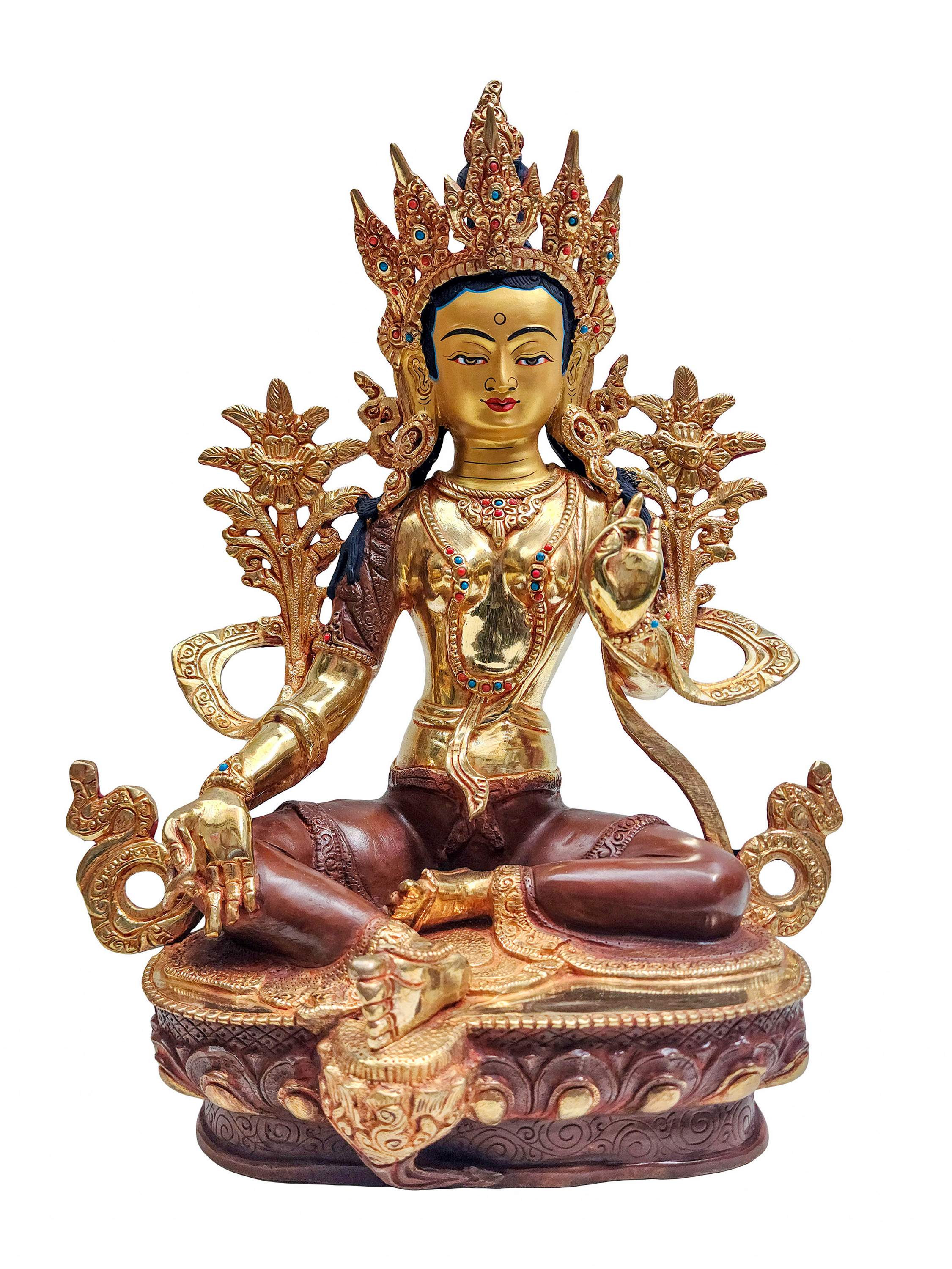 Green Tara, Buddhist Handmade Statue, <span Style=