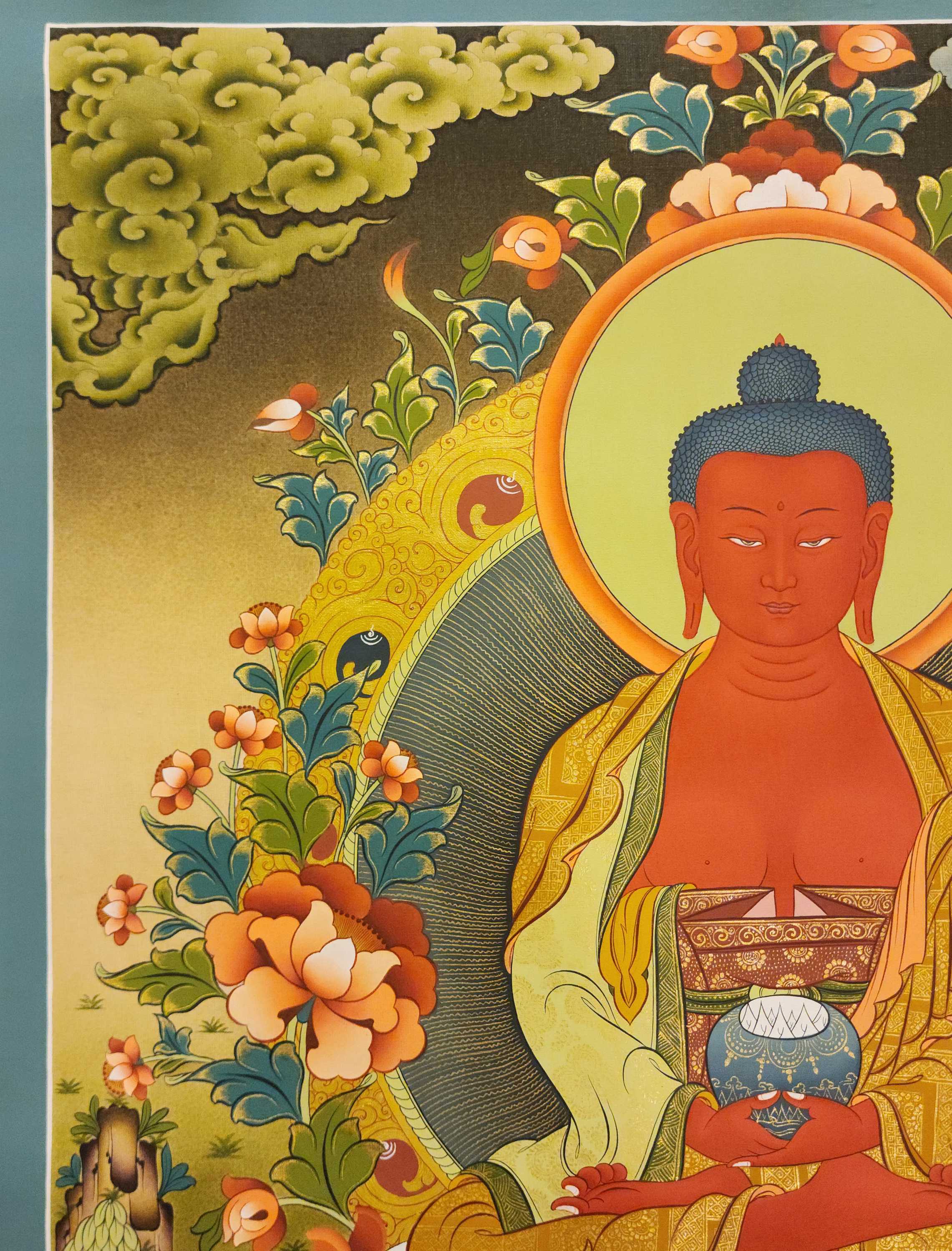 Amitabha Buddha Thangka, Buddhist Traditional Painting, Tibetan Style, <span Style=