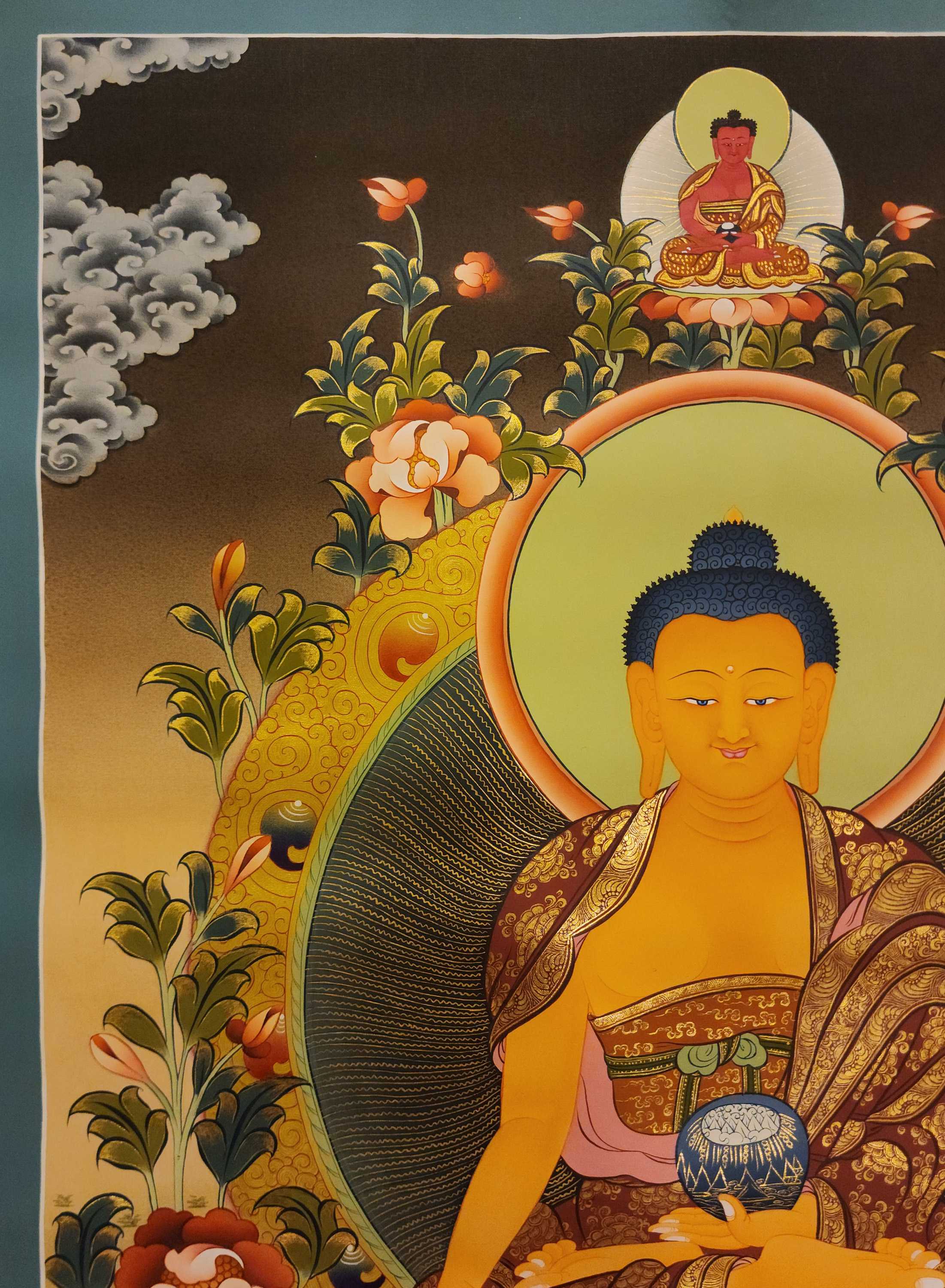Shakyamuni Buddha Thangka, Buddhist Traditional Painting, Tibetan Style, <span Style=
