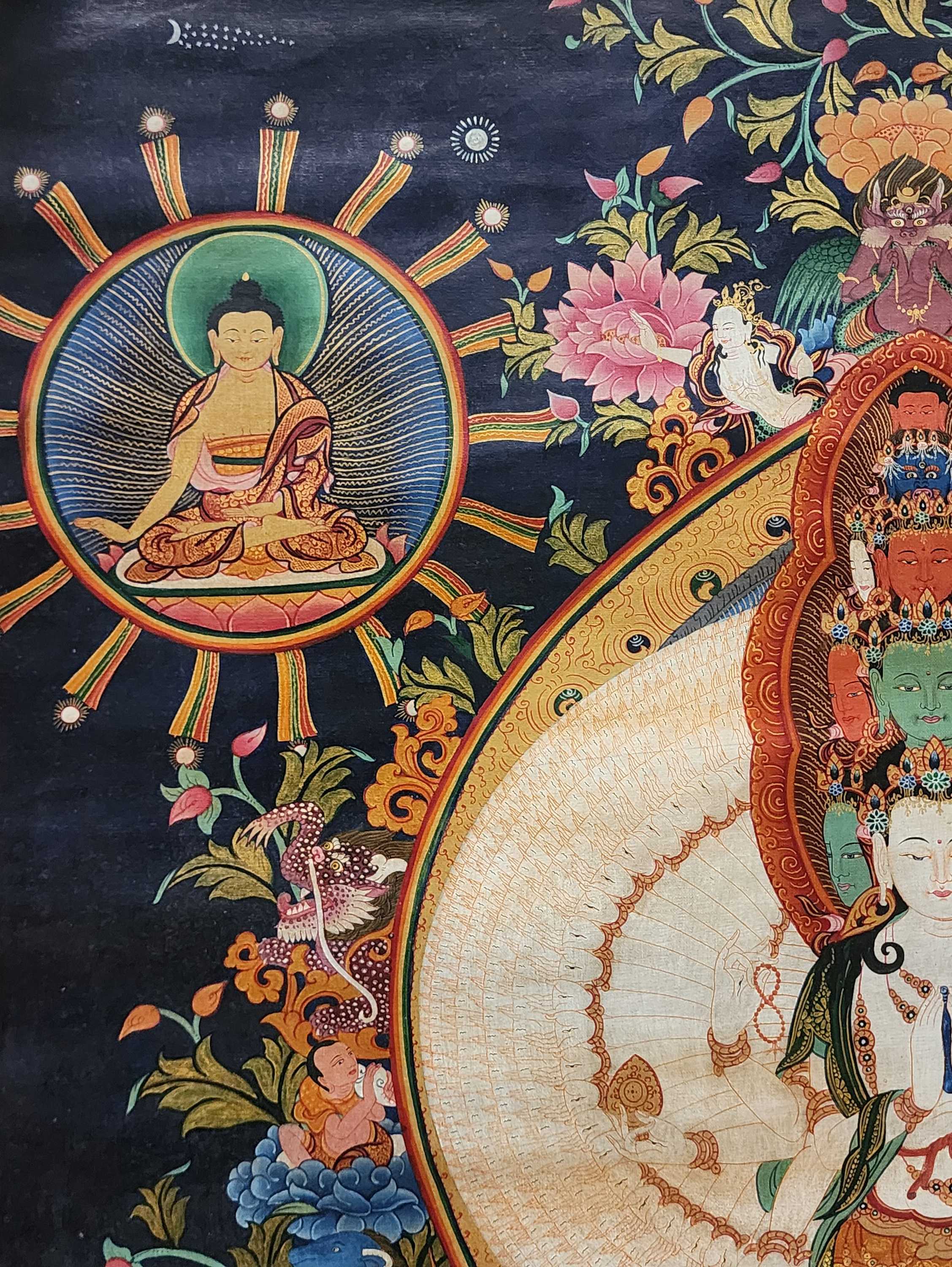 Sahasrabhuja Avalokitesvara Thangka, <span Style=