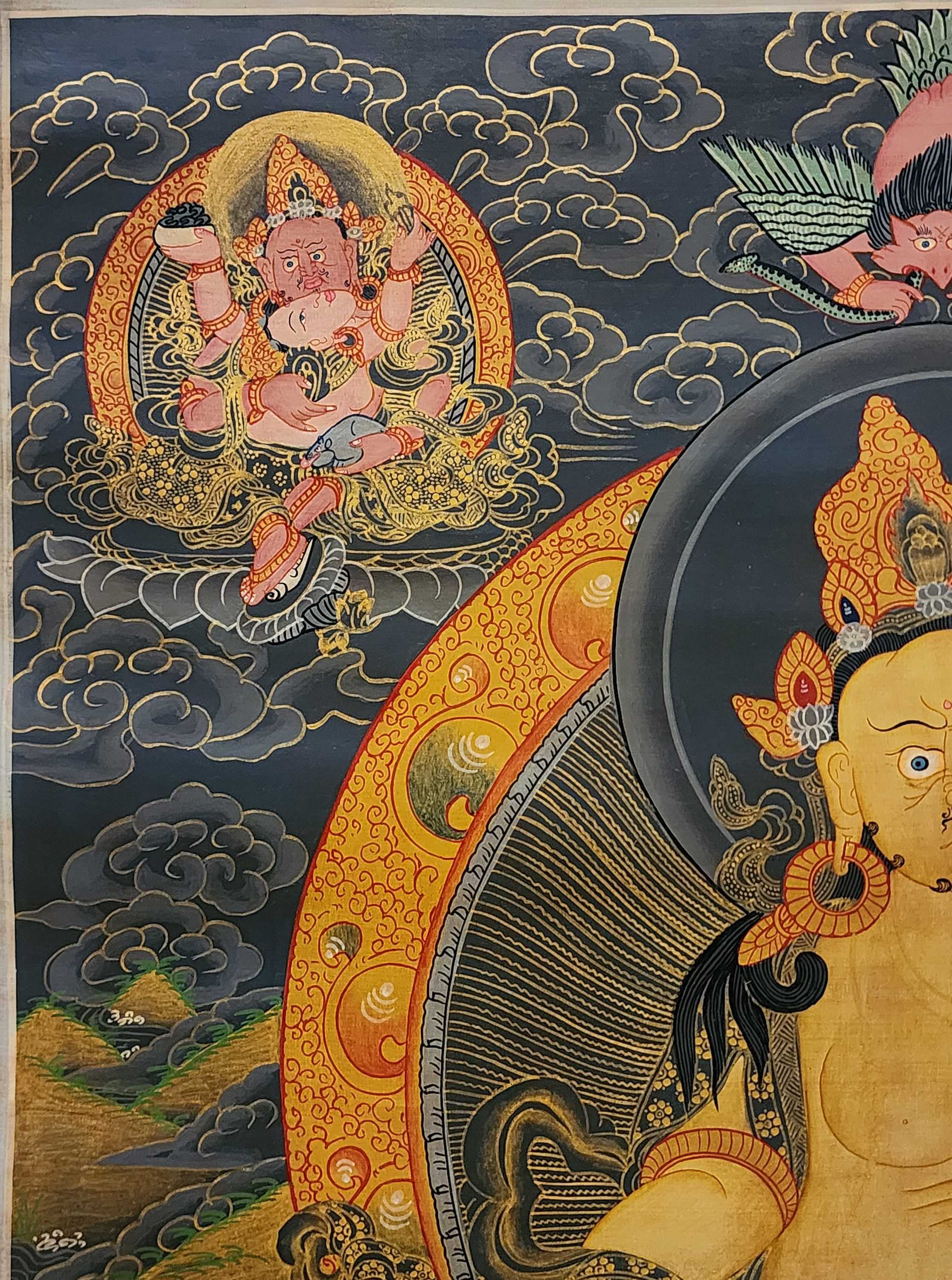 Five Jambhala Thangka, Buddhist Traditional Painting, Tibetan Style, <span Style=