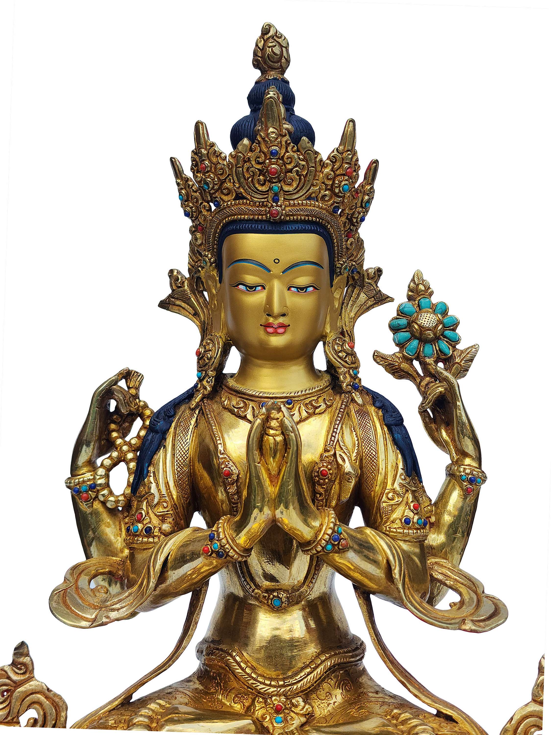 Chenrezig - Avalokitesvara, Buddhist Handmade Statue, <span Style=