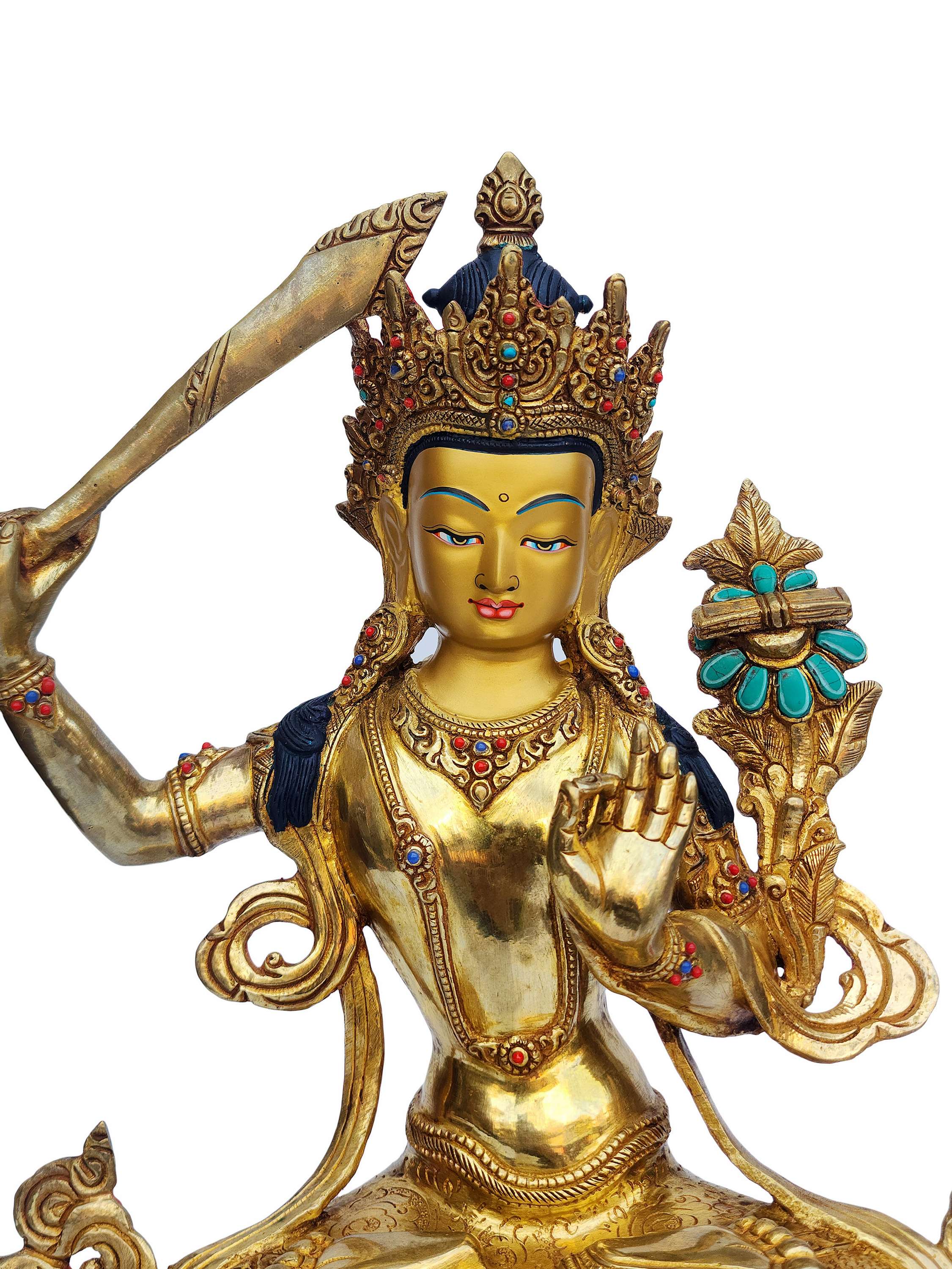 Manjushree, Buddhist Handmade Statue, <span Style=