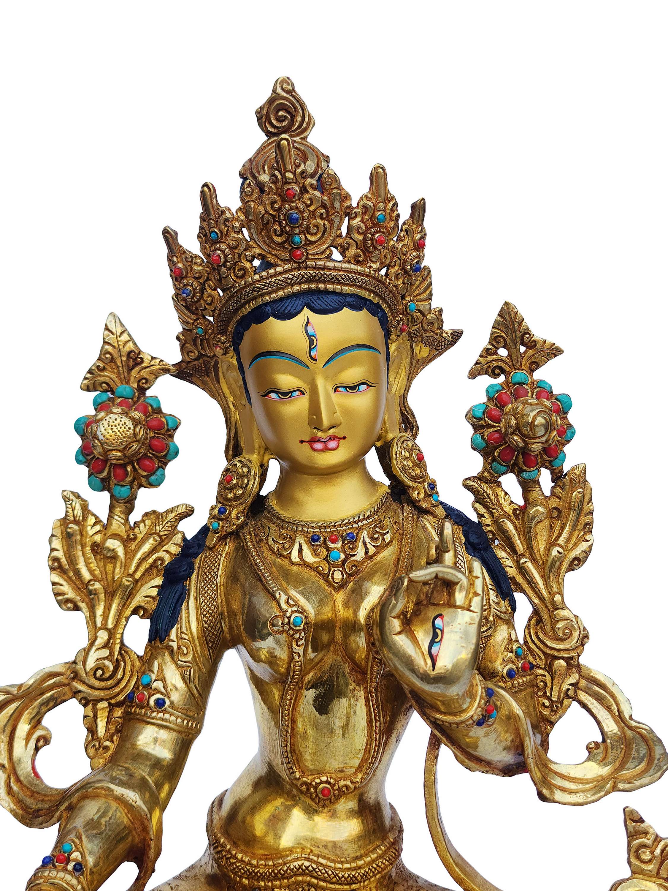 White Tara, Buddhist Handmade Statue, <span Style=