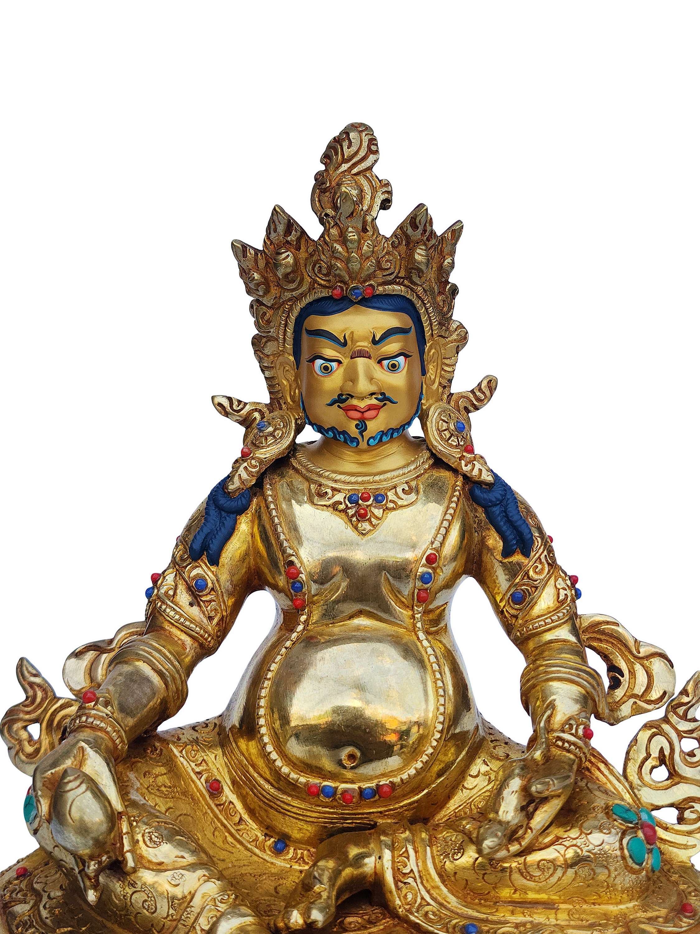 Yellow Jambhala, Buddhist Handmade Statue, <span Style=