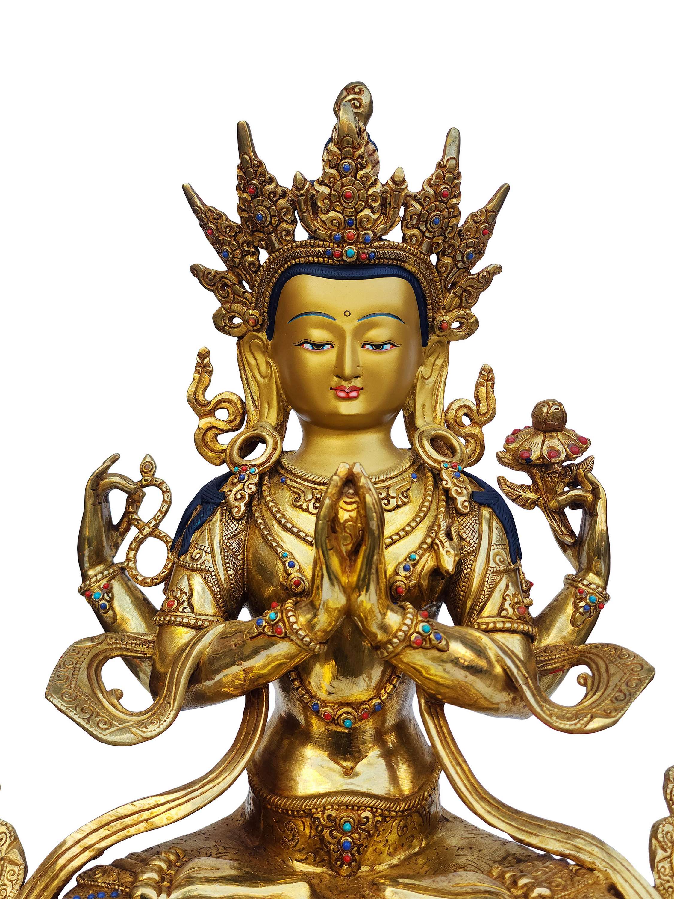 Chenrezig- Avalokitesvara, Buddhist Handmade Statue, <span Style=