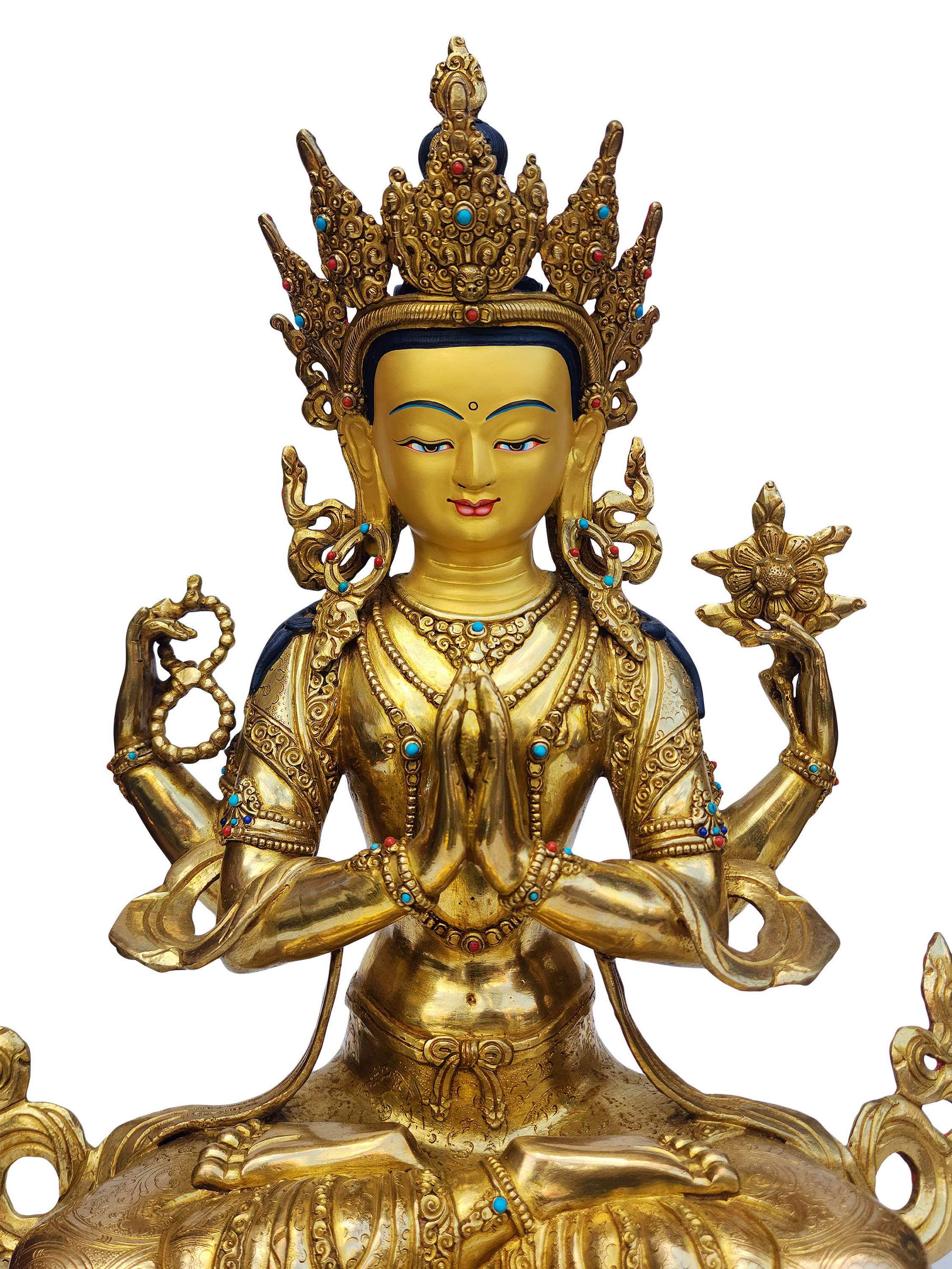 Chenrezig - Avalokitesvara, Buddhist Handmade Statue, <span Style=