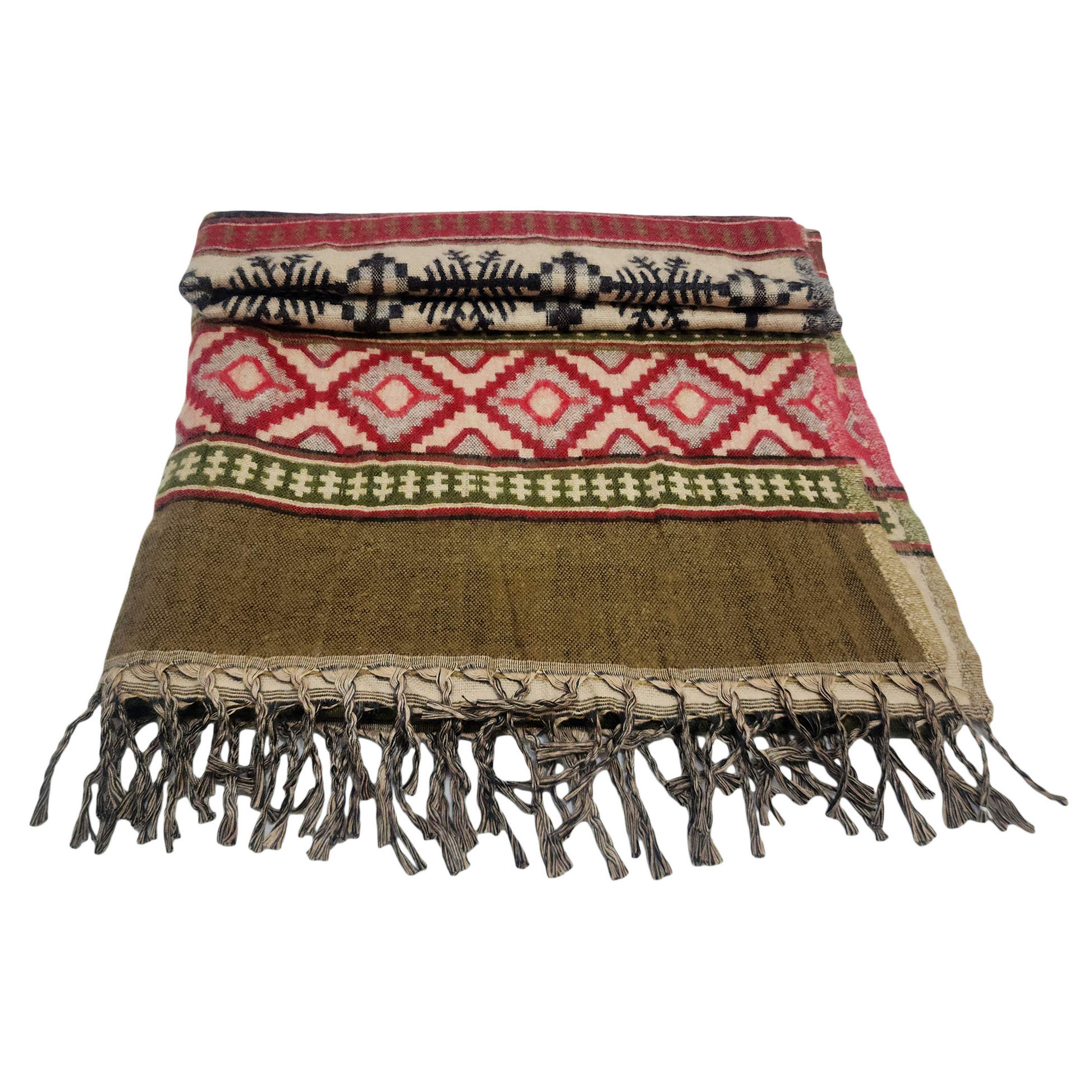 Dhaka Shawl, Multicolor Durable Acrylic Shawl <span Style=