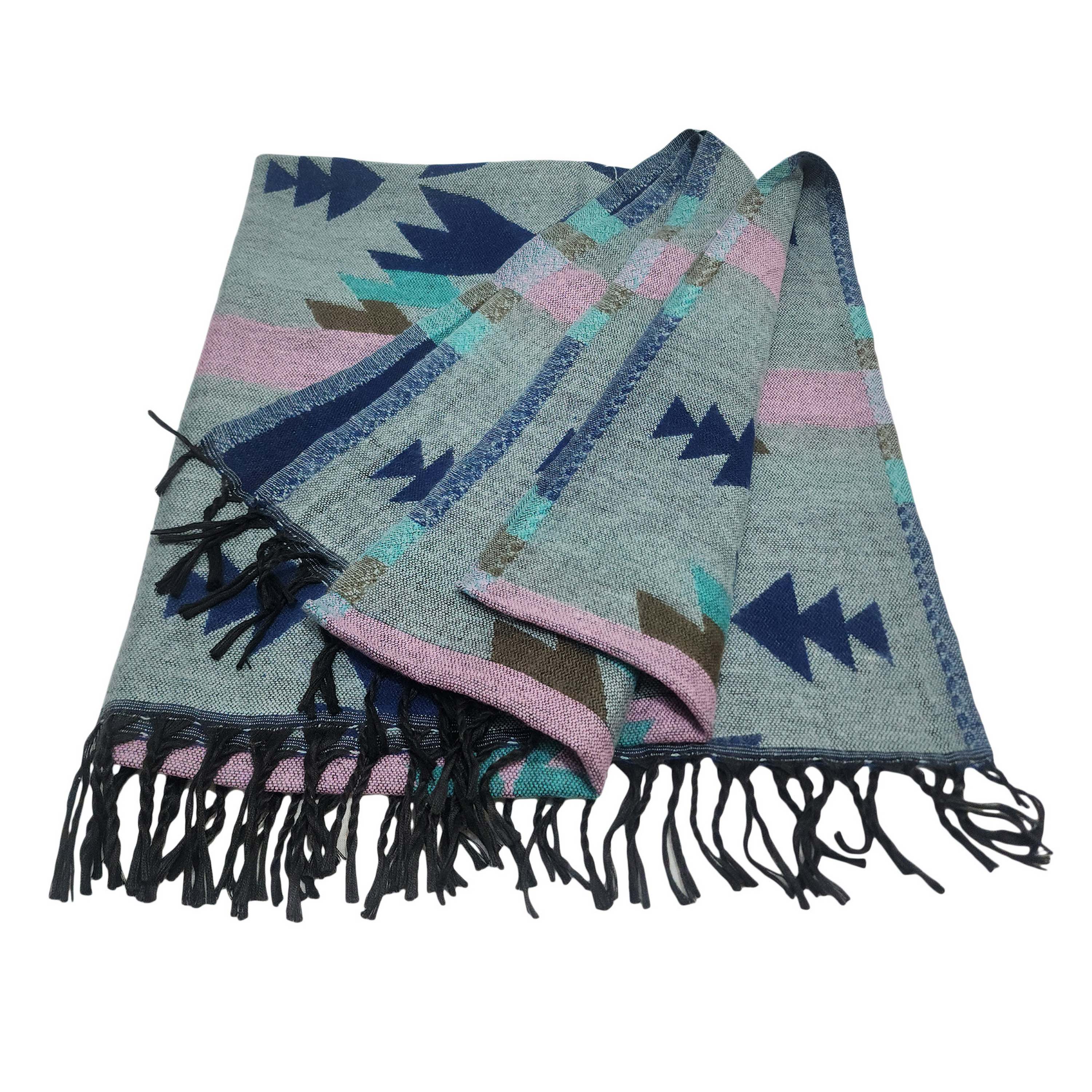 Dhaka Shawl, Multicolor Durable Acrylic Shawl <span Style=