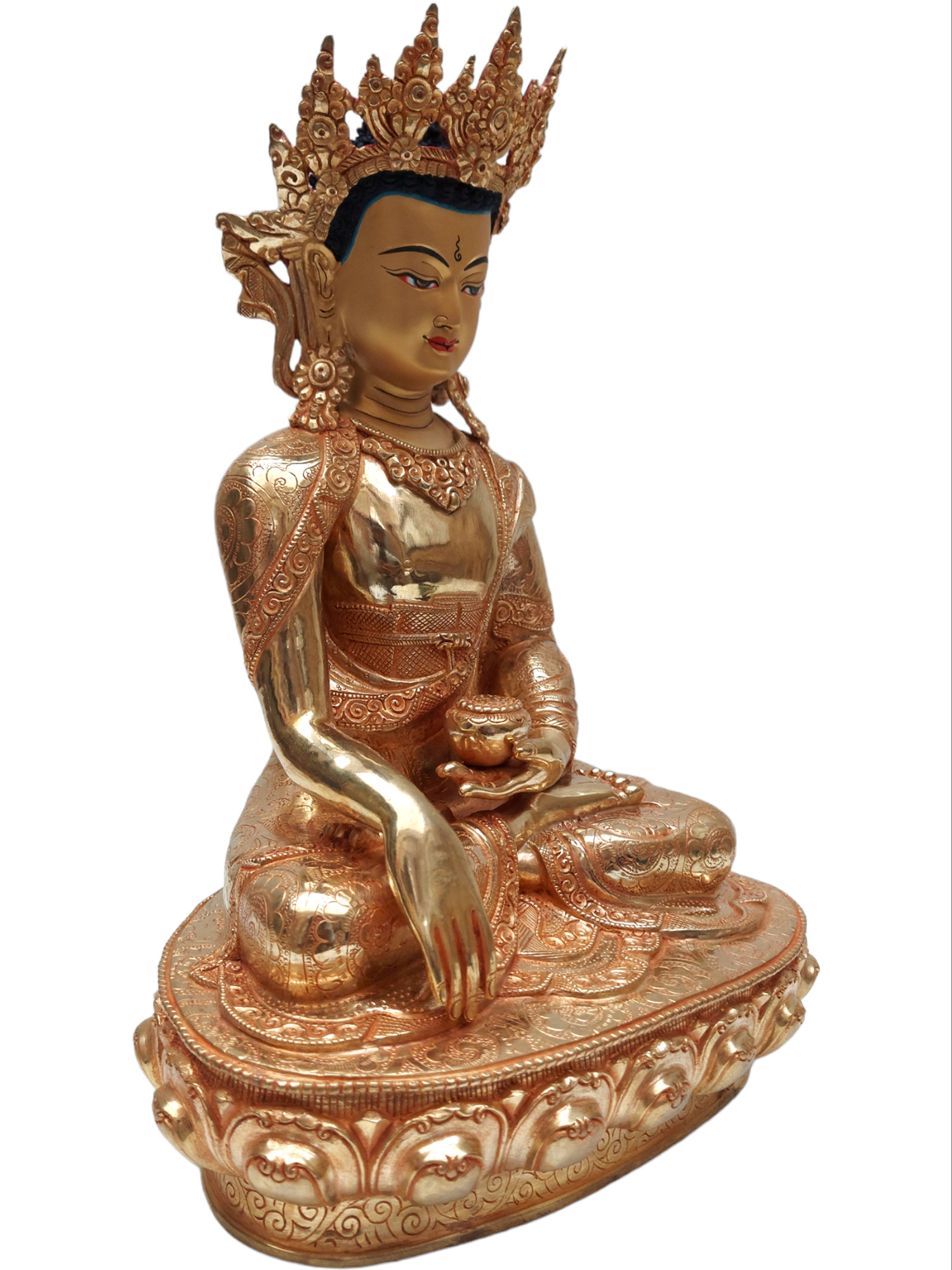 Crown Shakyamuni Buddha, Buddhist Handmade Statue, <span Style=