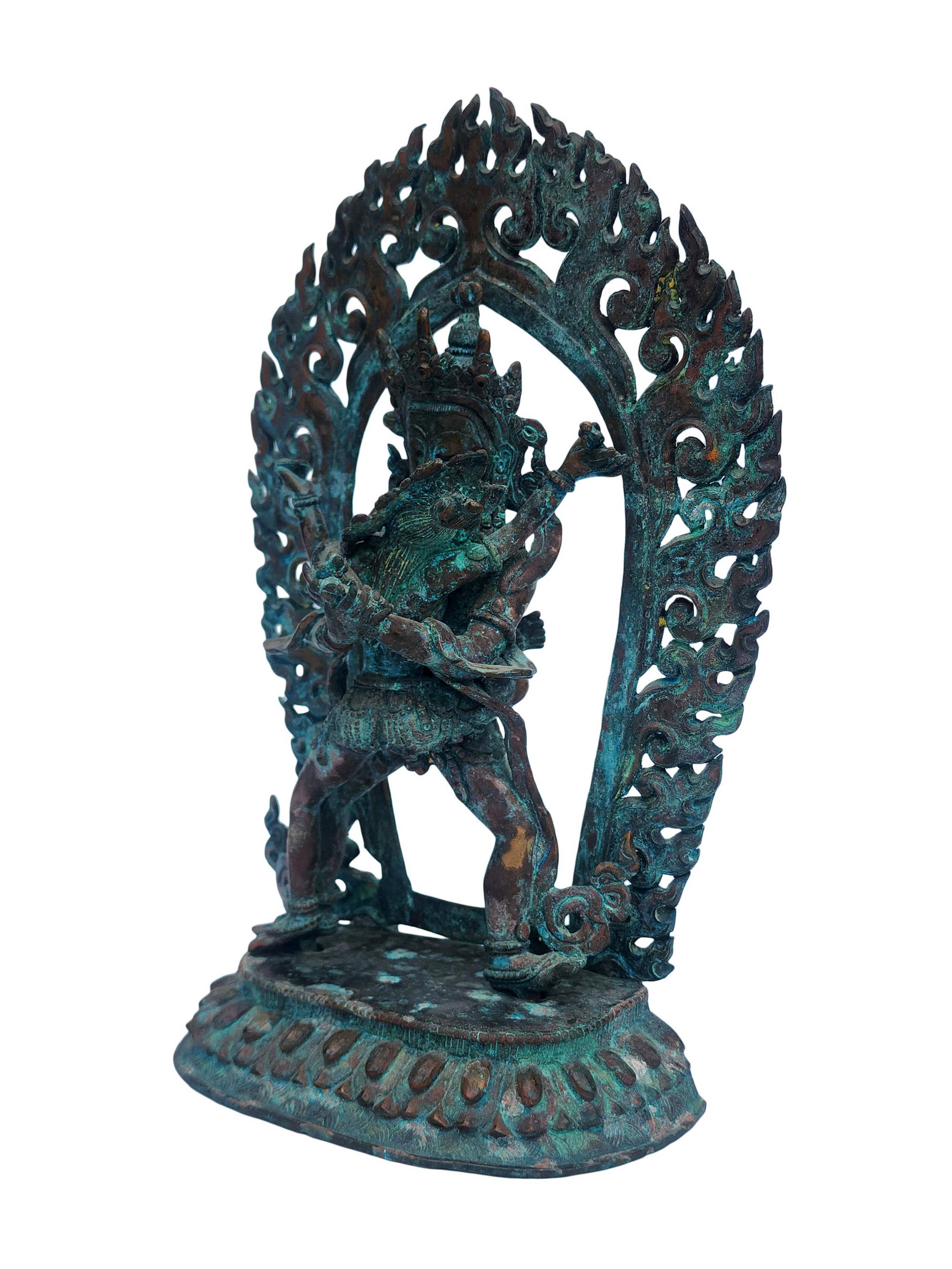 Chakrasamvara, Buddhist Handmade Statue, antique Finishing