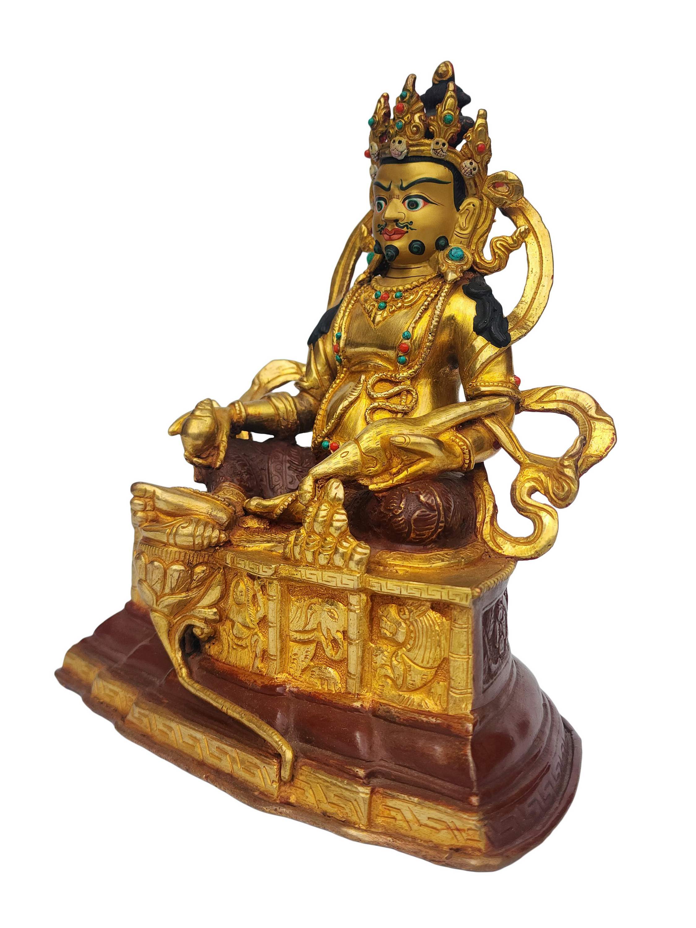 Yellow Jambhala, Buddhist Handmade Statue, <span Style=