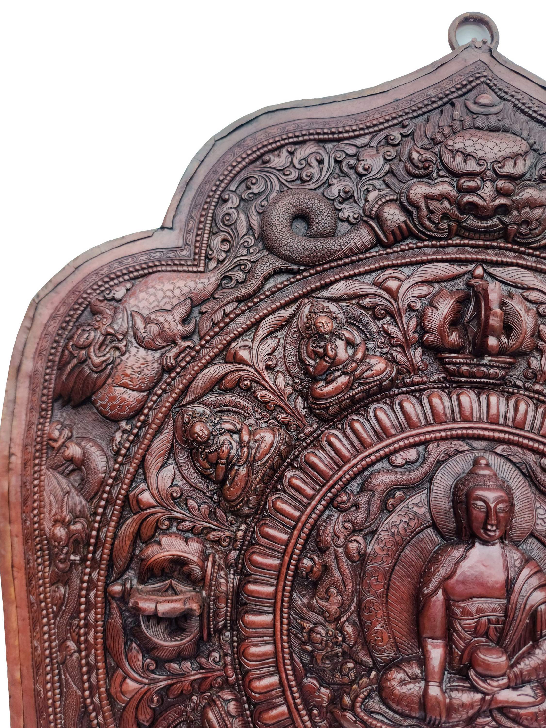 Shakyamuni Buddha, Buddhist Handmade Wall Hanger, chocolate Oxidized