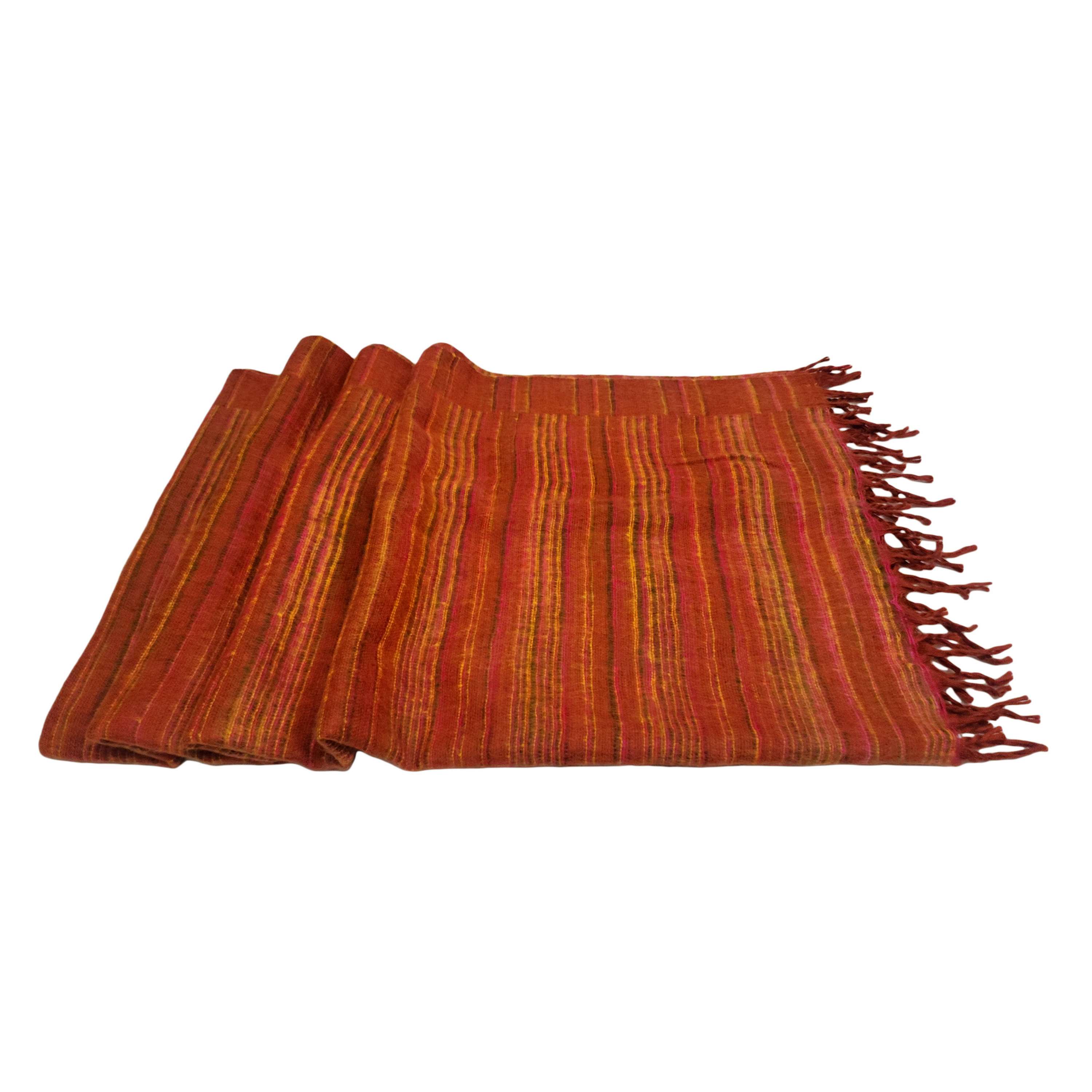 Tibet Shawl, Indulge In The Finest Acrylic Woolen Shawls In Burnt Sienna Color <span Style=