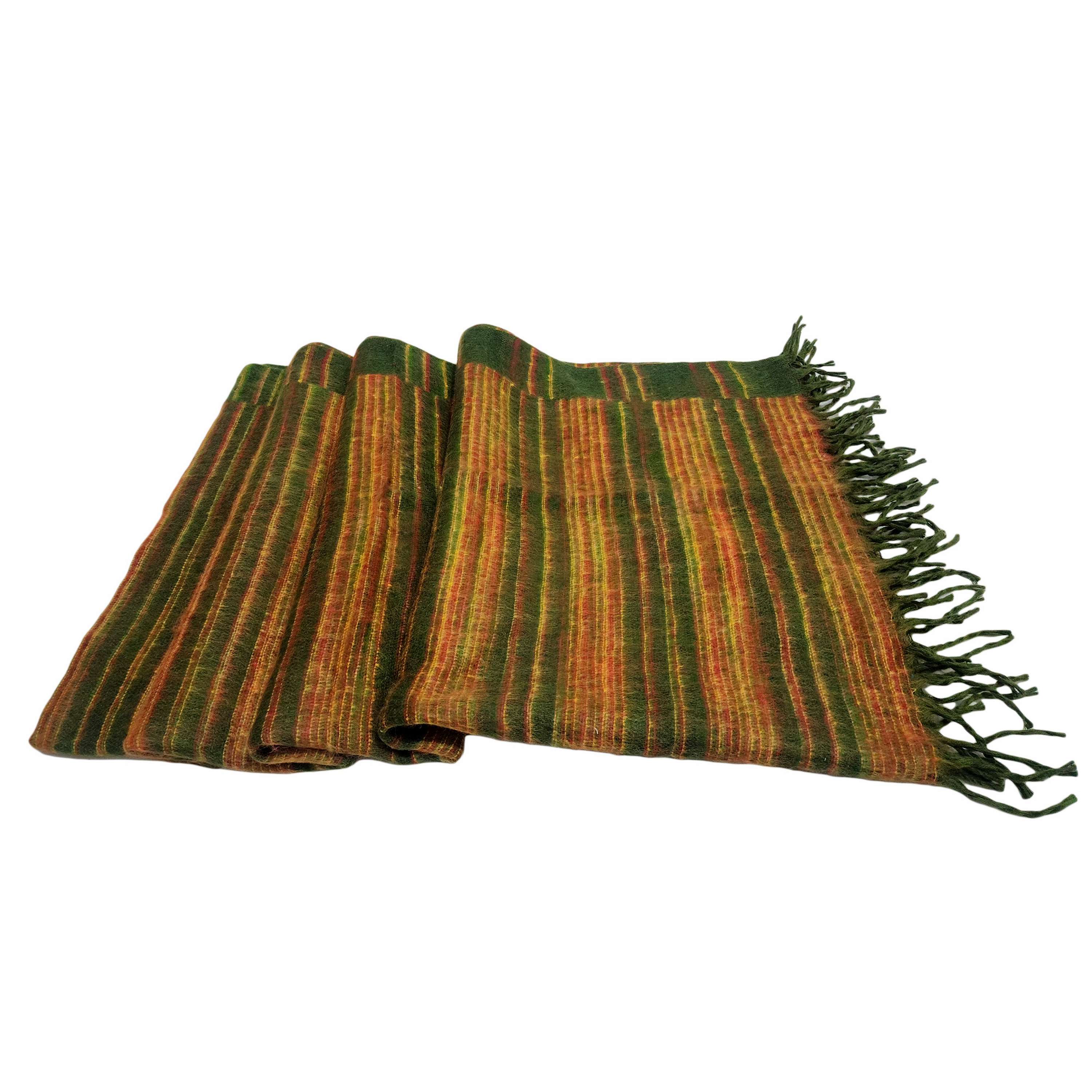 Tibet Shawl, Dress To Impress: Acrylic Woolen Shawls For Any Occasion, In Dark Forest Green Color <span Style=