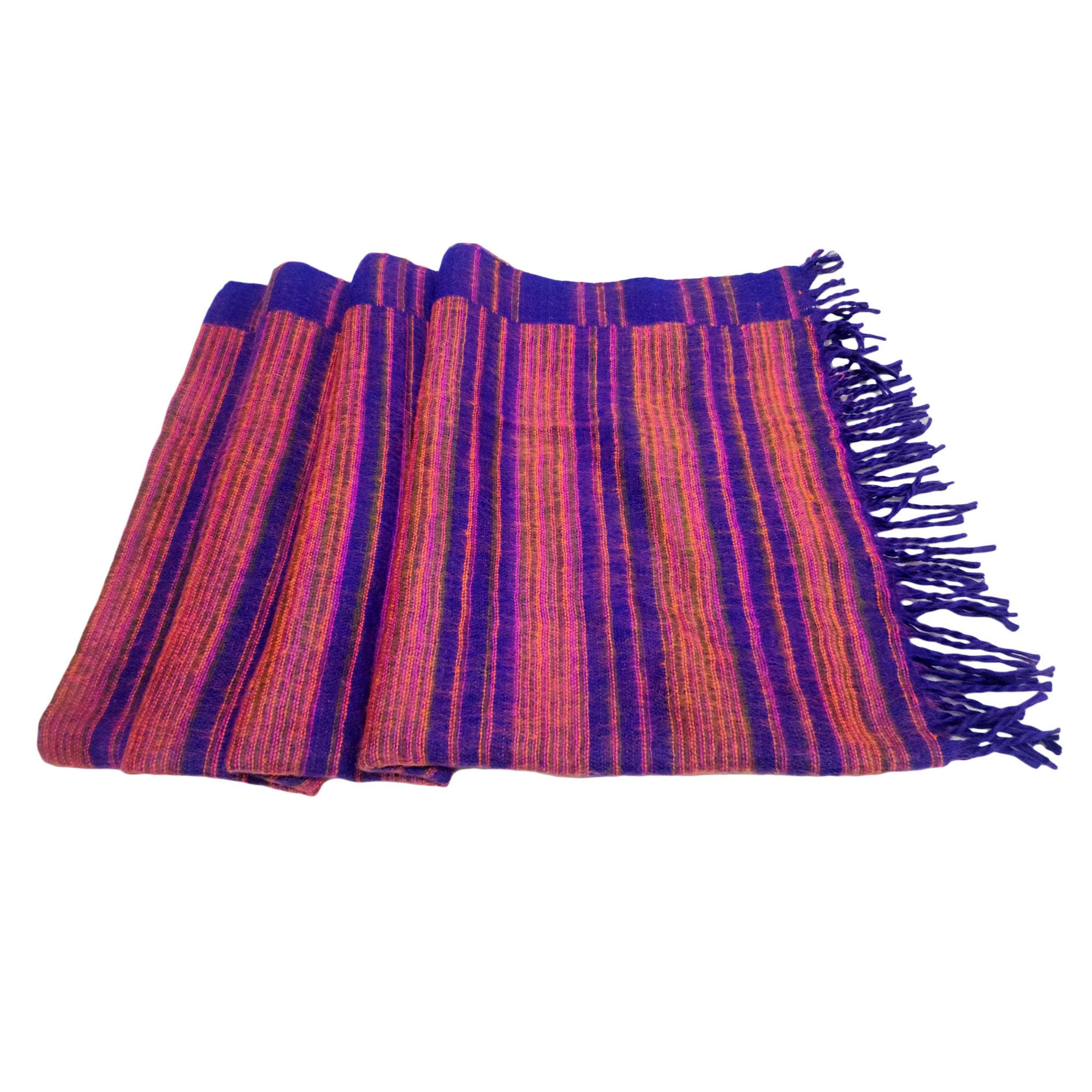 Tibet Shawl, Effortless Elegance: Acrylic Woolen Shawls For The Fashion Savvy In Royal Purple Color <span Style=