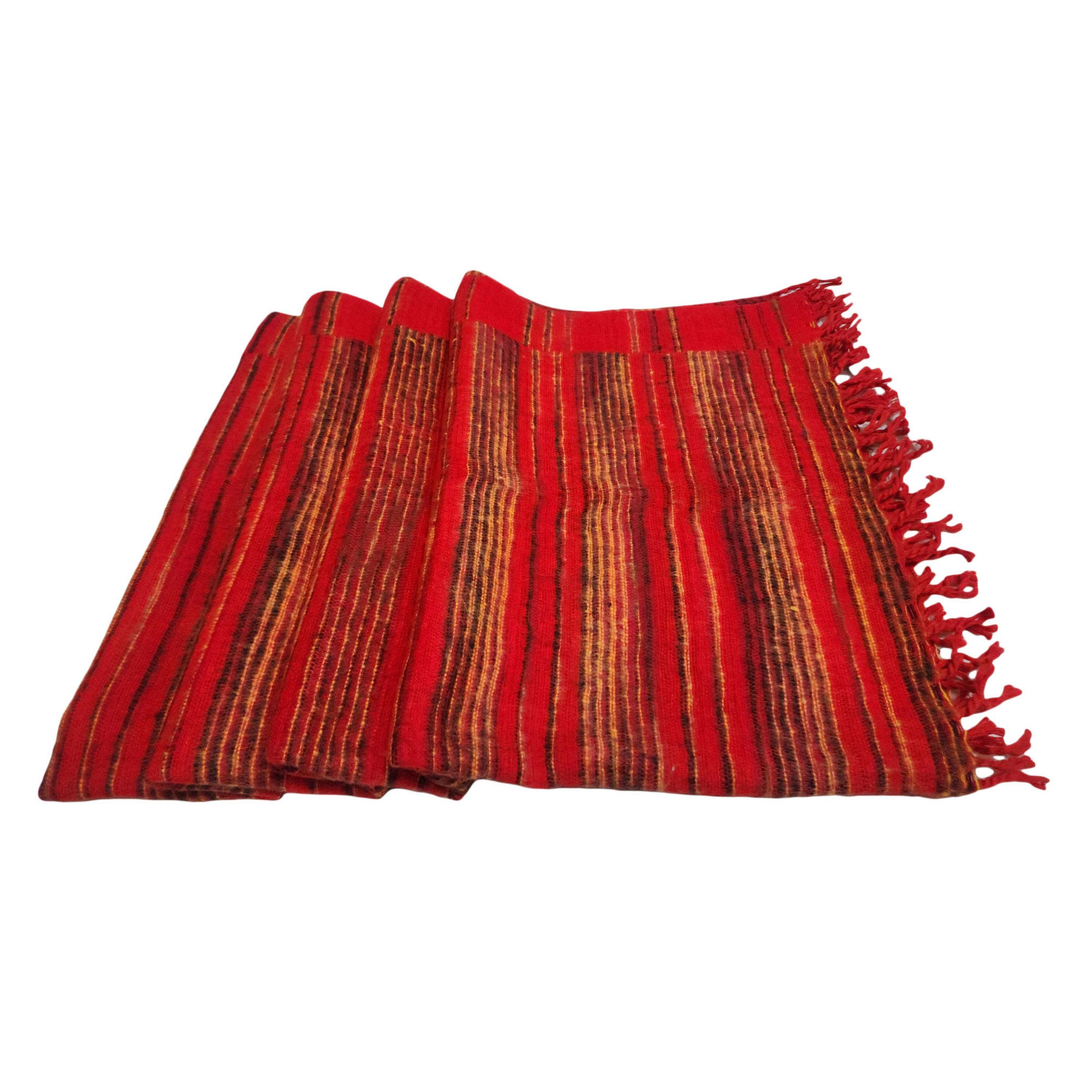 Tibet Shawl, Durable Elegance: Acrylic Woolen Shawls For All Seasons In Crimson Color <span Style=