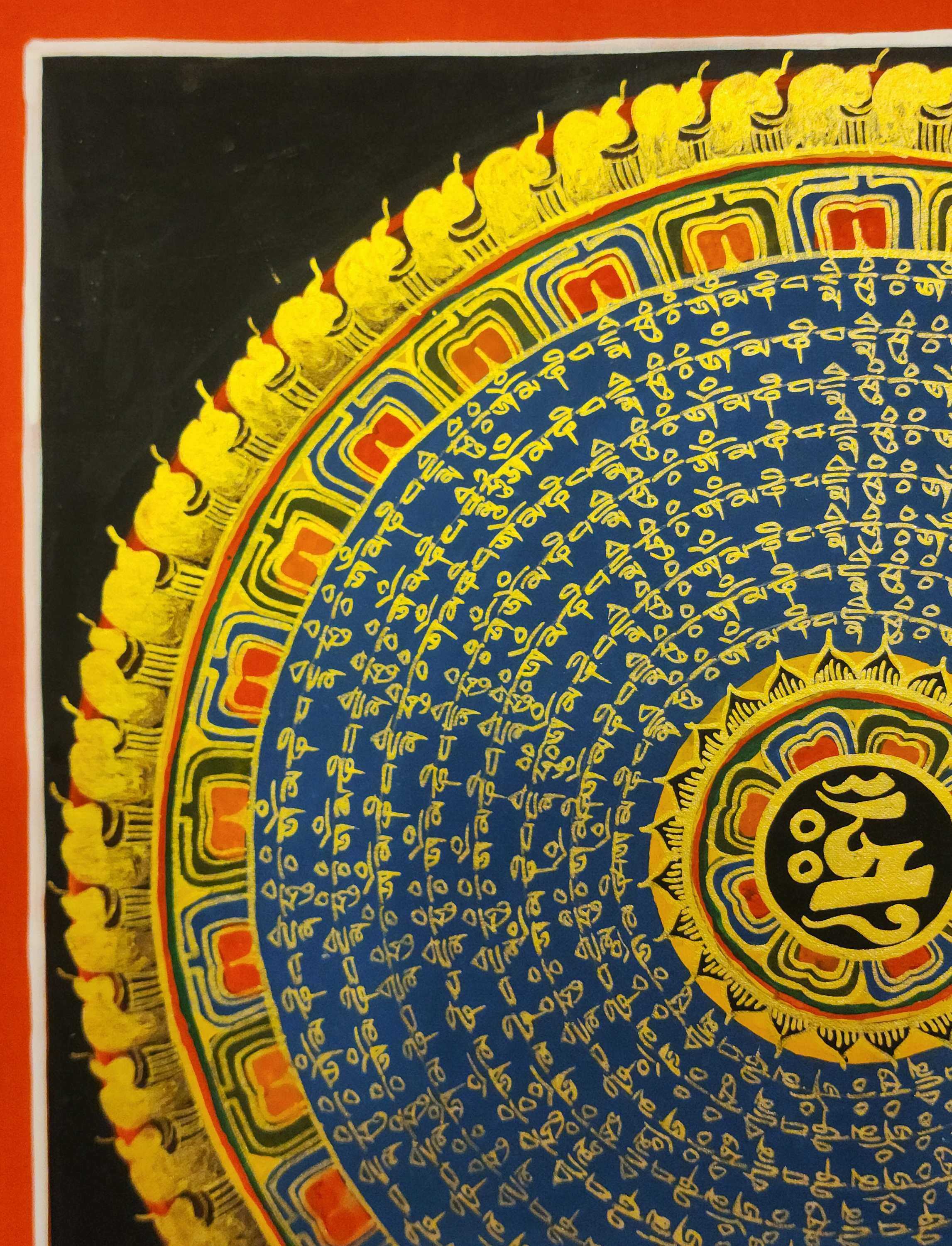 Mantra Mandala Thangka, Buddhist Traditional Painting, Tibetan Style