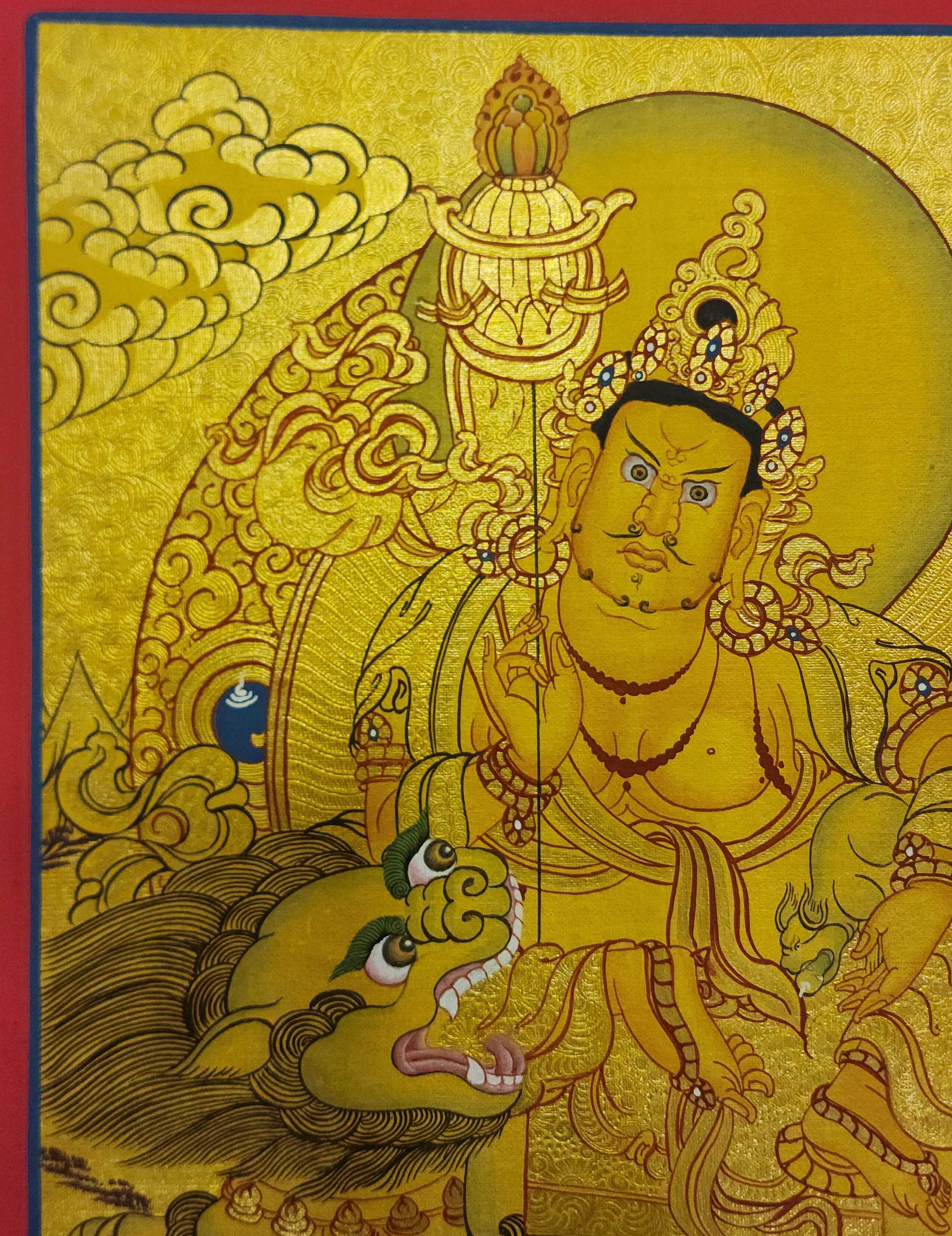 Jambhala: Namtose Thangka, Buddhist Traditional Painting, <span Style=