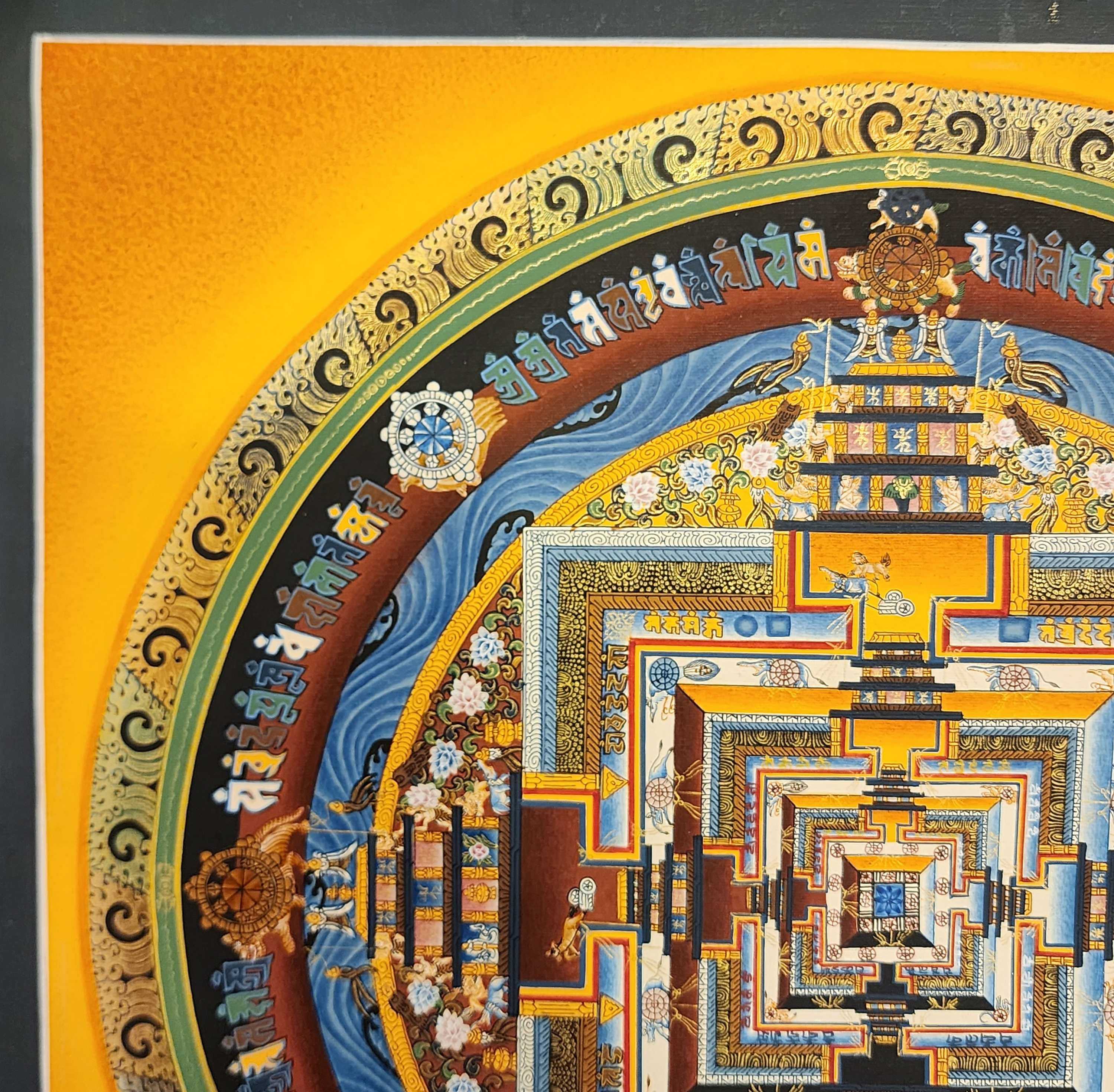 Kalachakra Mandala Thangka, Buddhist Traditional Painting, Tibetan Style, <span Style=