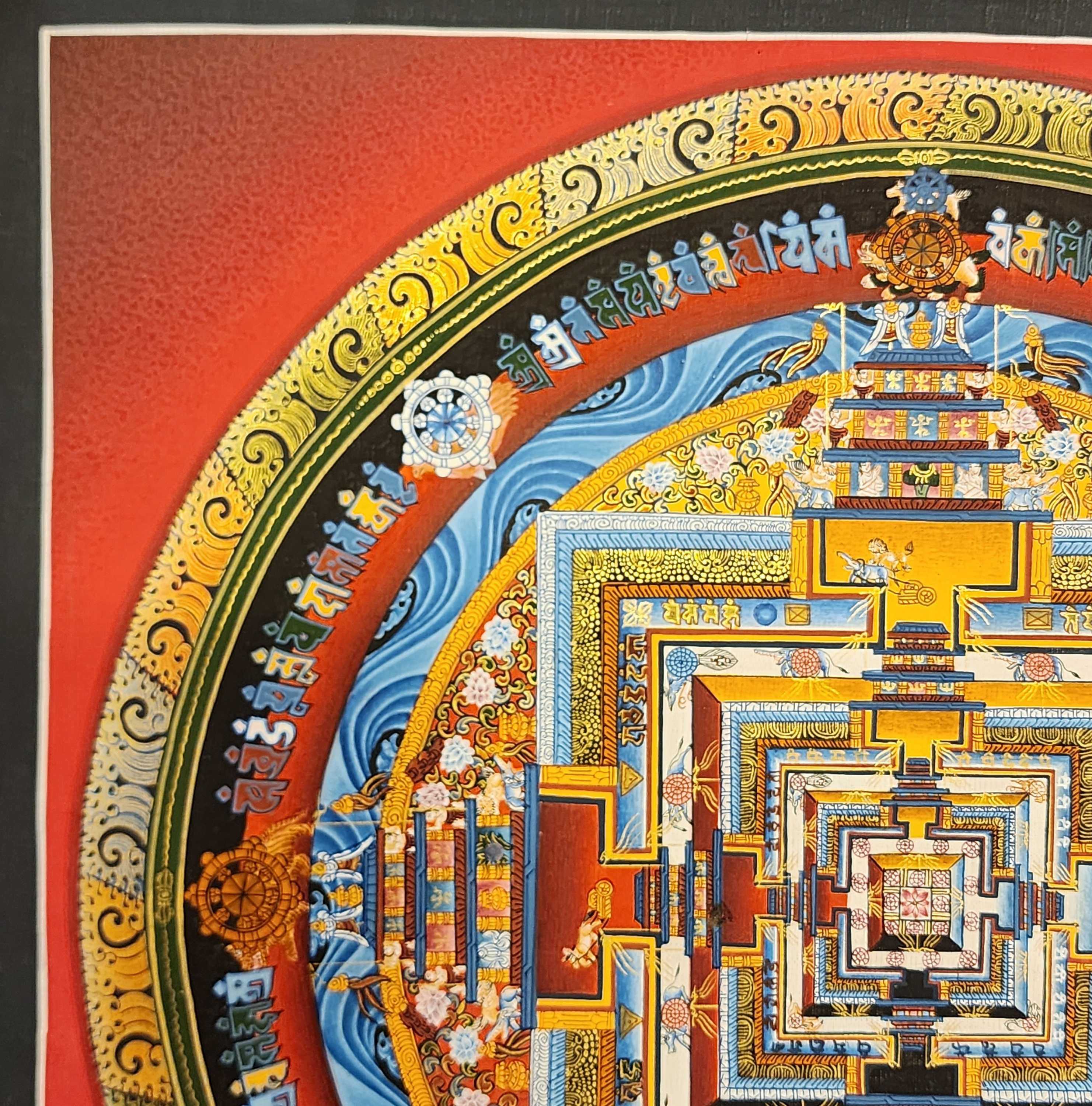 Kalachakra Mandala Thangka, Buddhist Traditional Painting, Tibetan Style, <span Style=