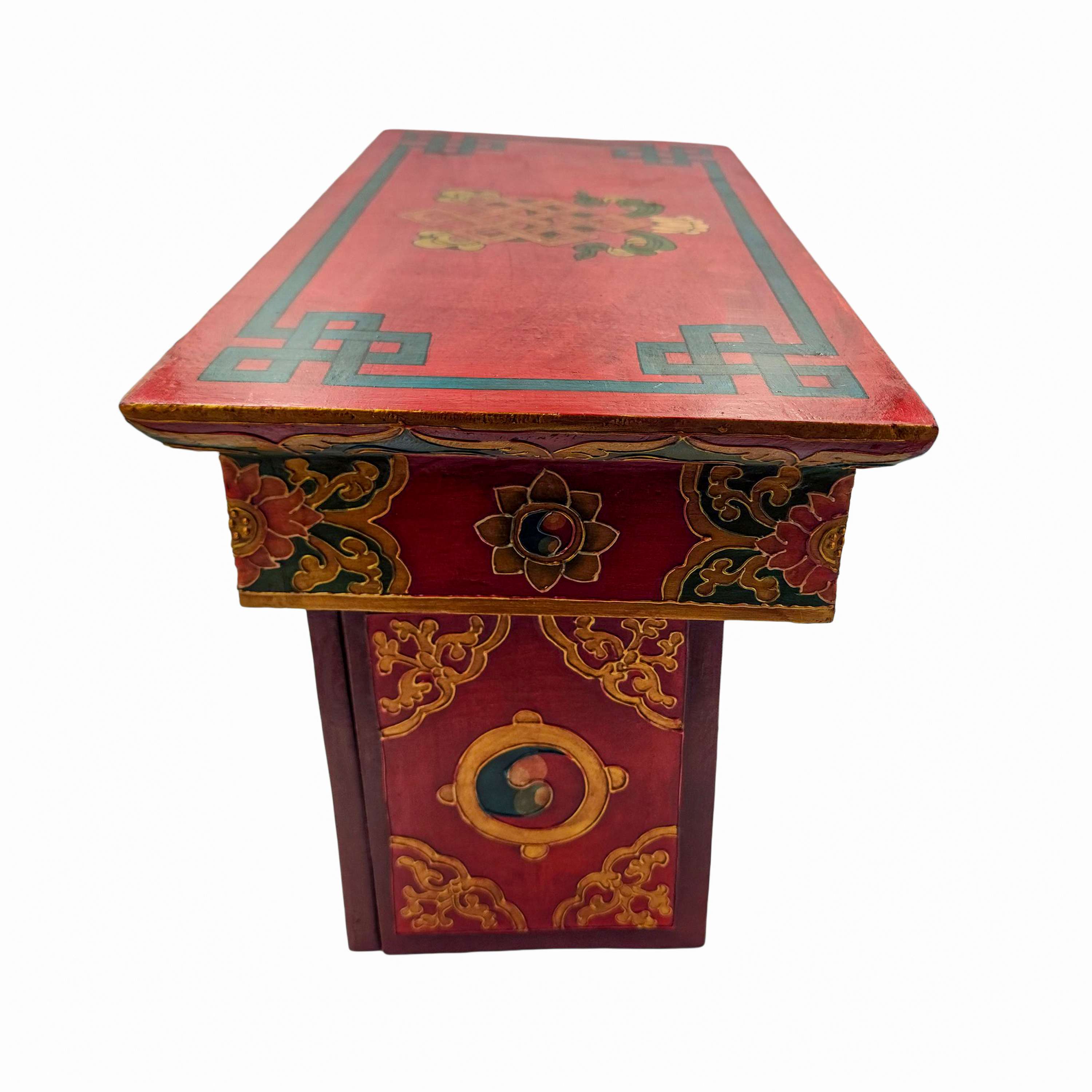 Tibetan Foldable Meditational Table, Wooden, <span Style=