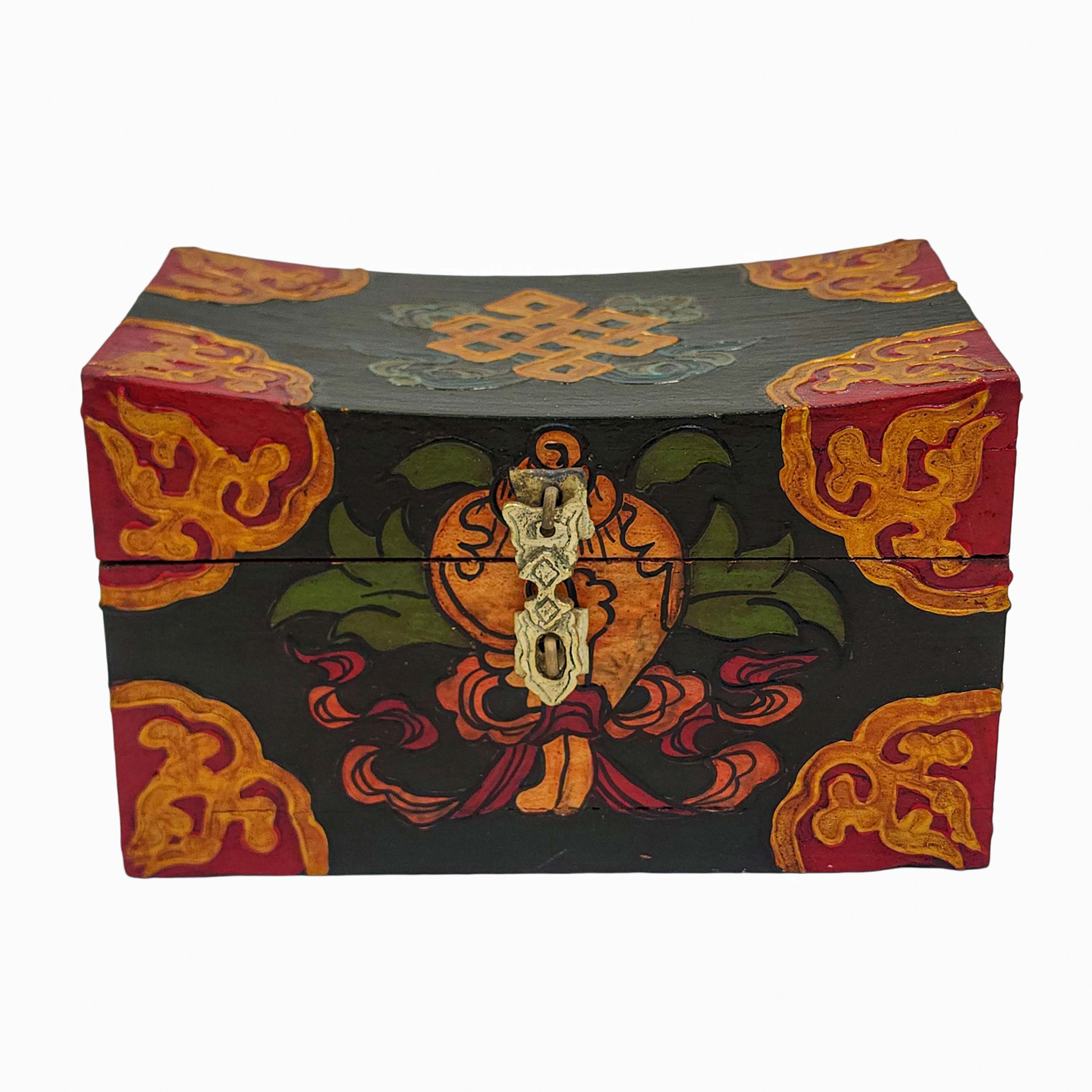 Tibetan Ritual Wooden Box, <span Style=