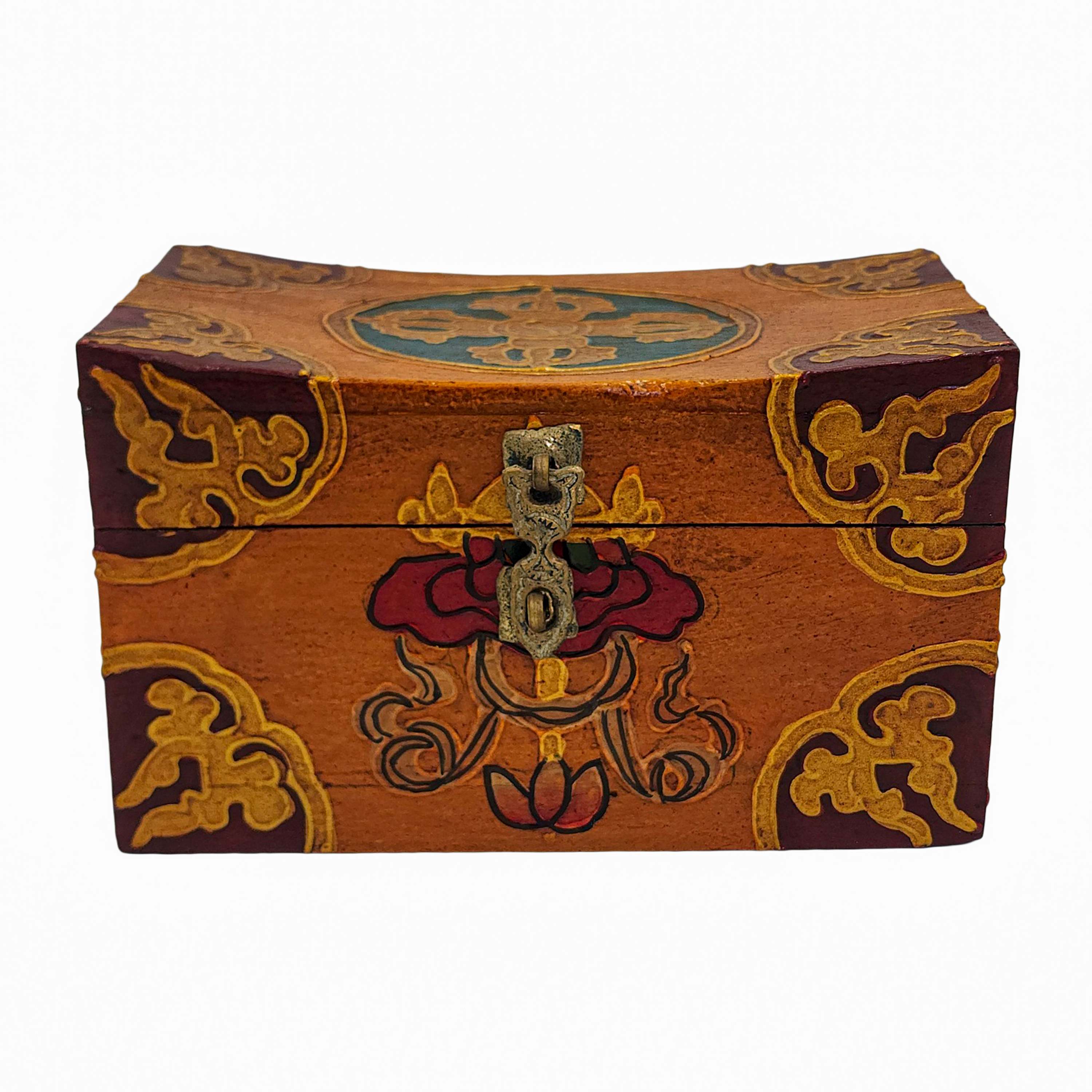 Tibetan Ritual Wooden Box, <span Style=