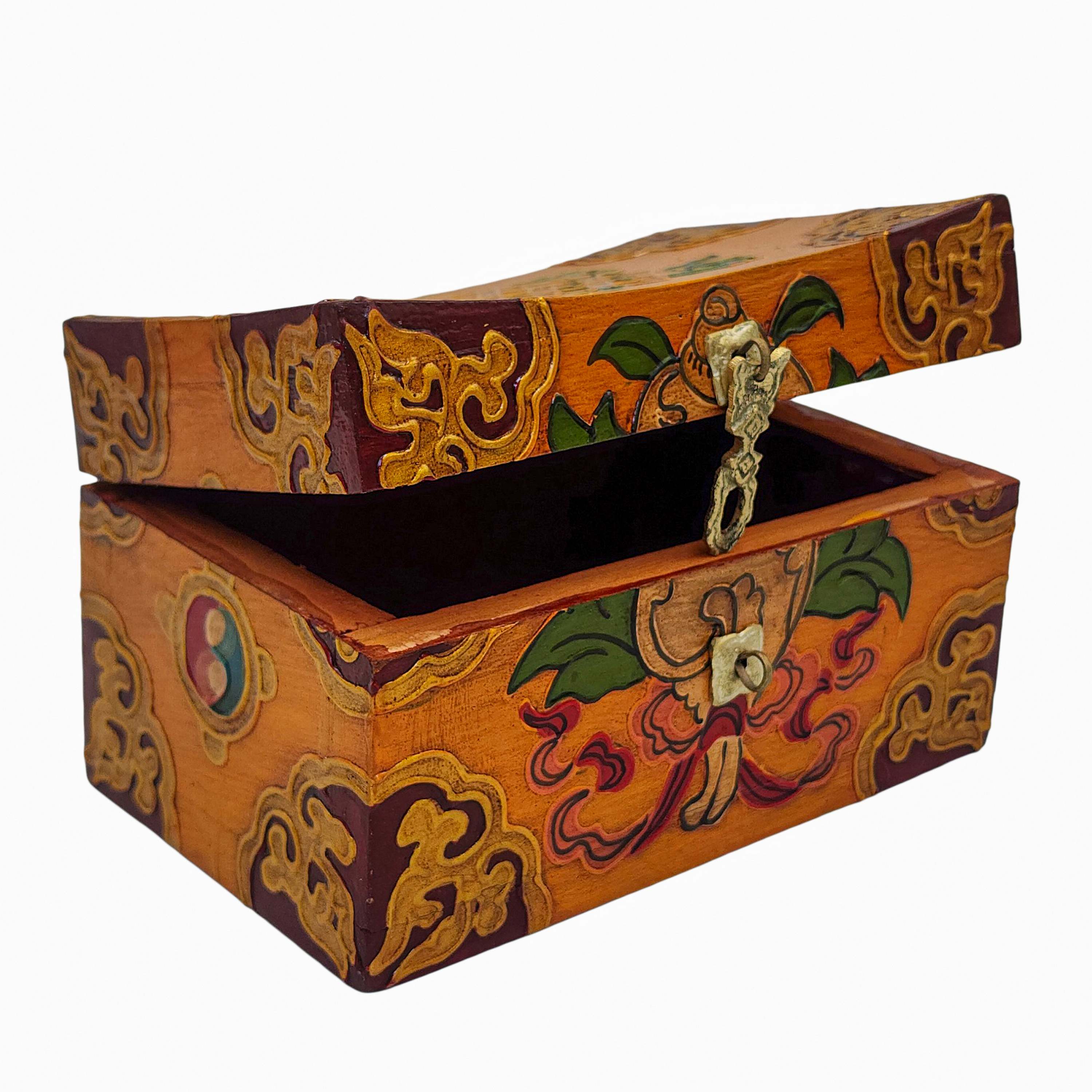 Tibetan Ritual Wooden Box <span Style=