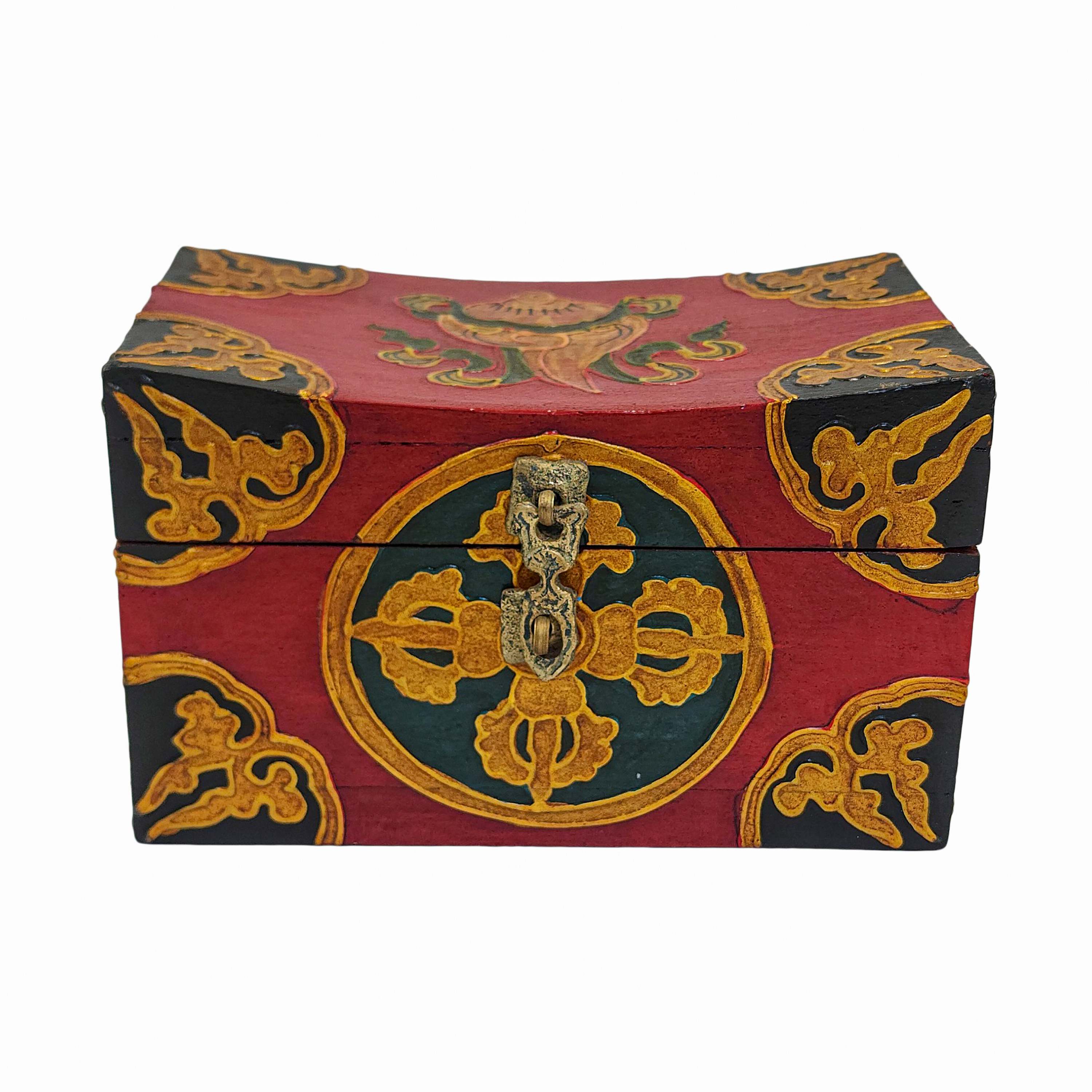 Tibetan Ritual Wooden Box <span Style=