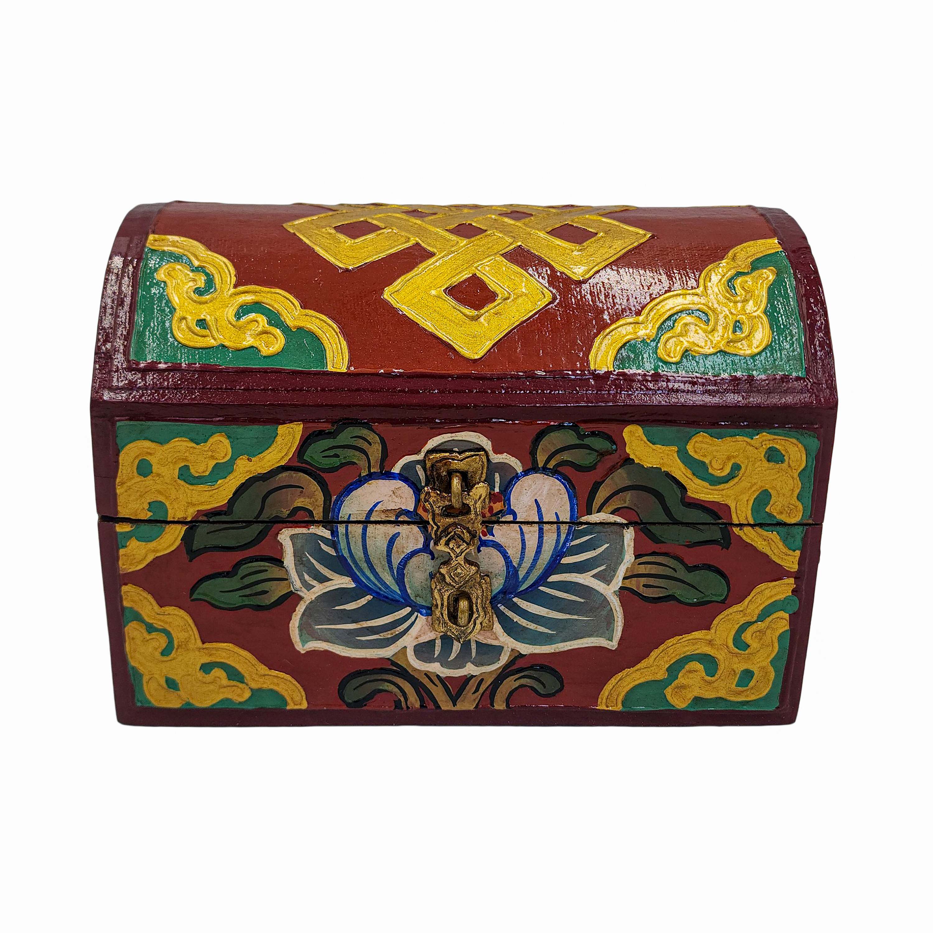 Tibetan Ritual Wooden Box <span Style=