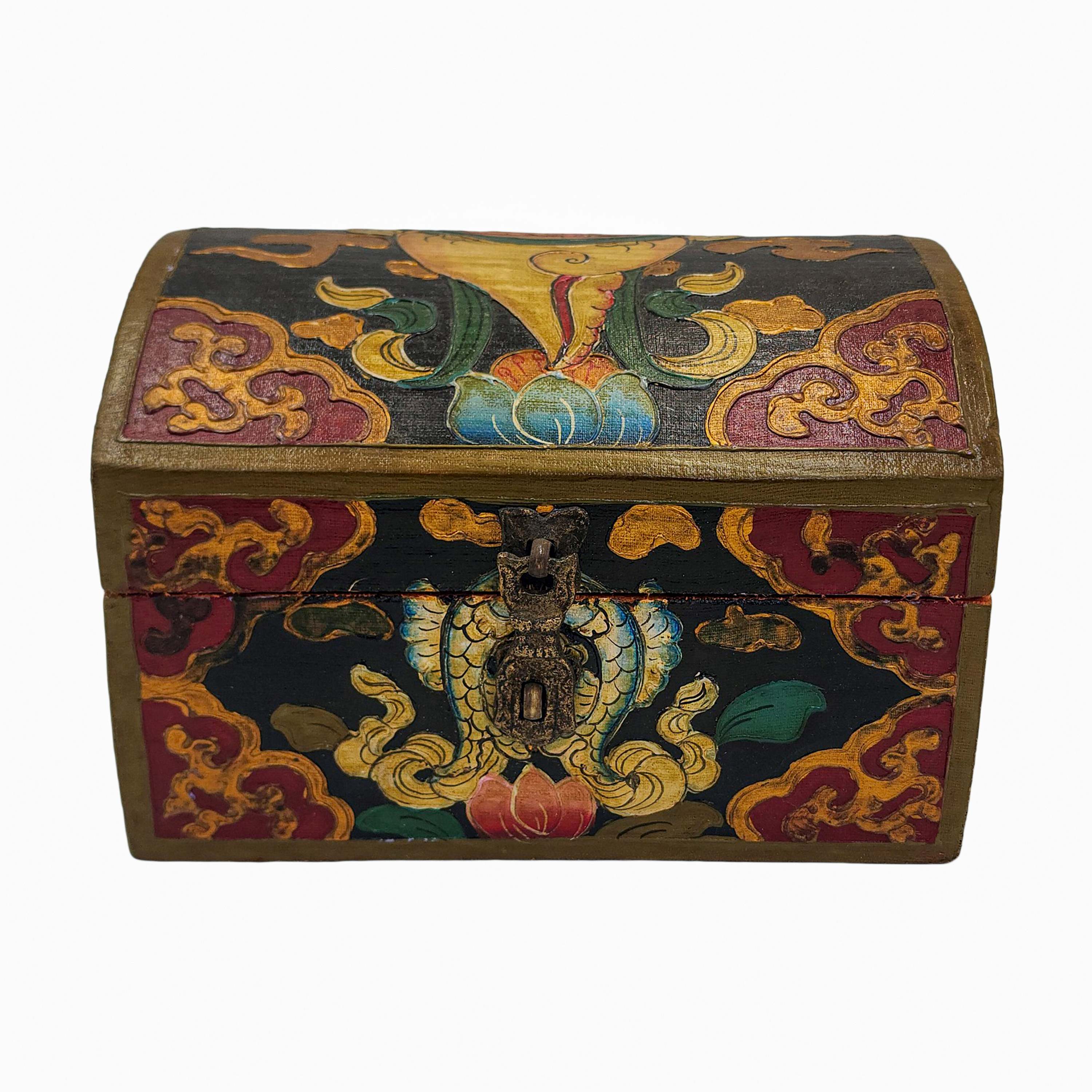 Tibetan Ritual Wooden Box <span Style=