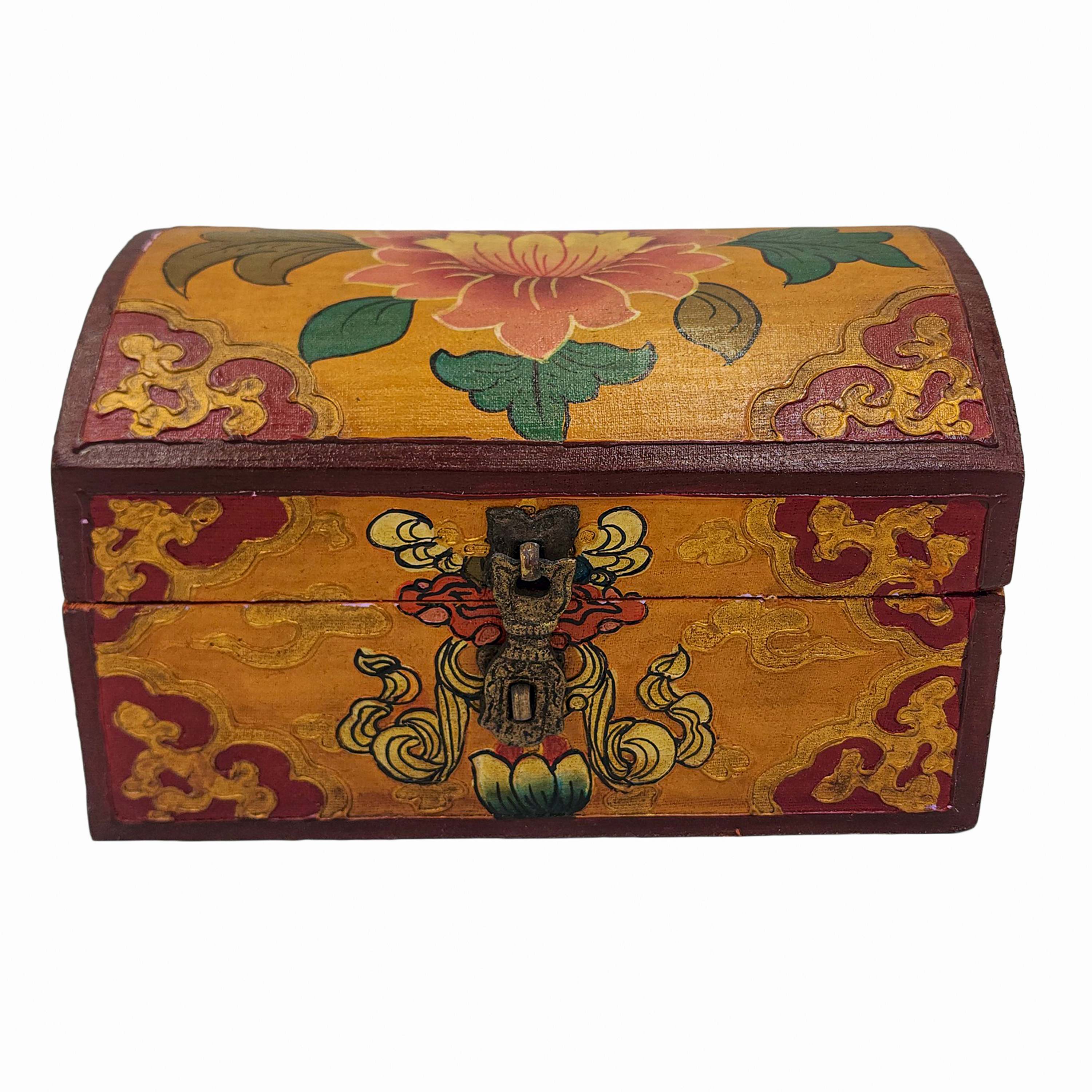 Tibetan Ritual Wooden Box <span Style=