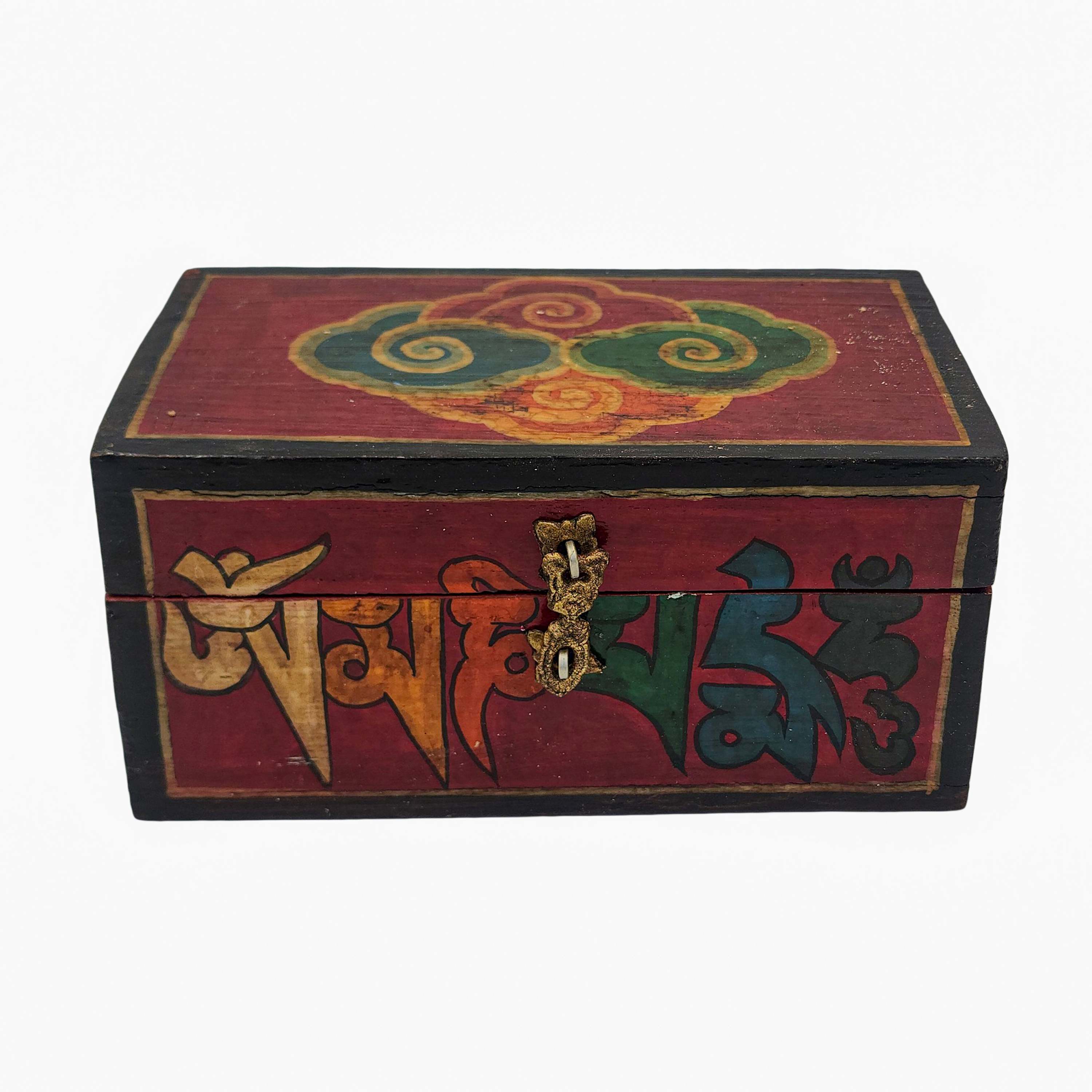 Tibetan Ritual Wooden Box <span Style=