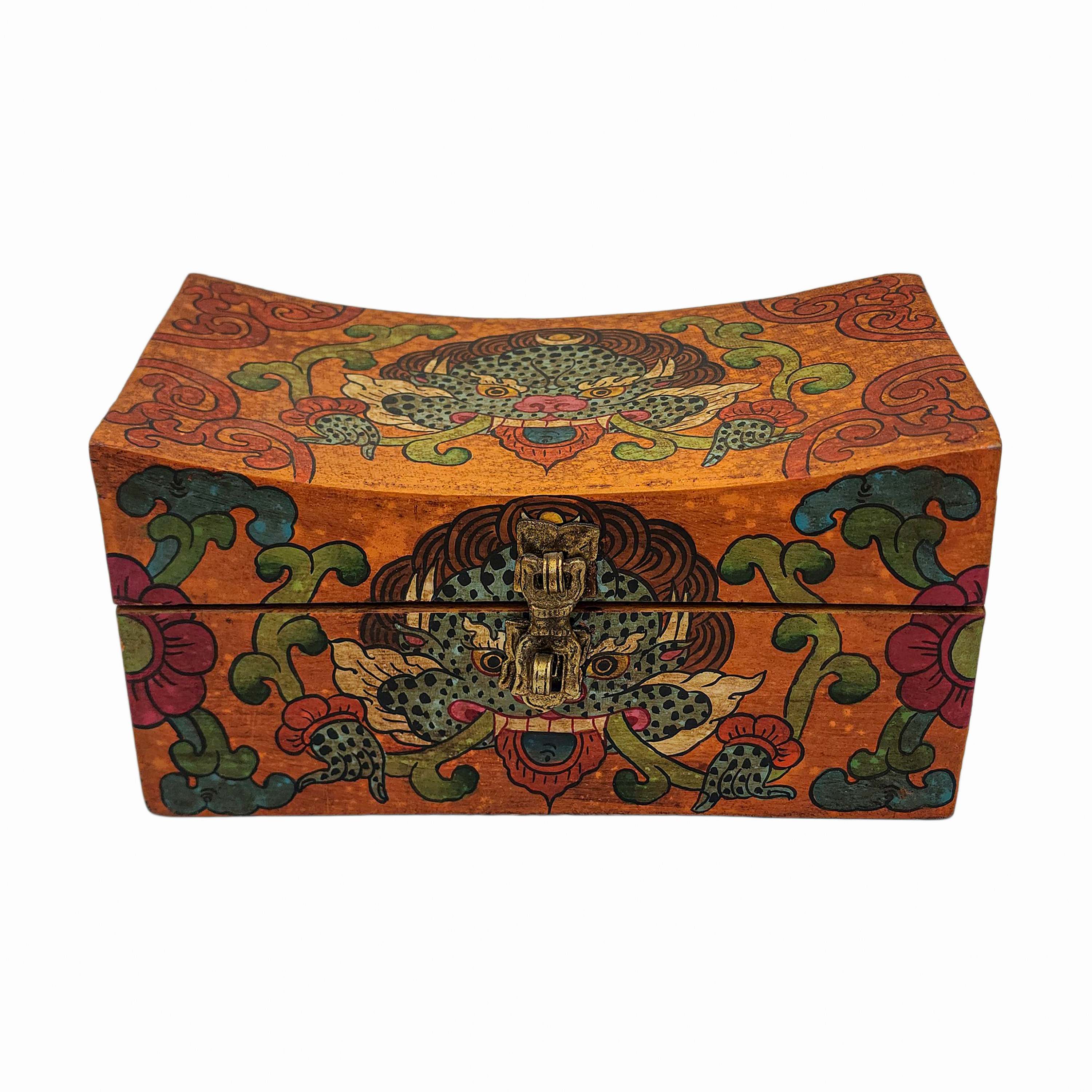 Tibetan Ritual Wooden Box, <span Style=